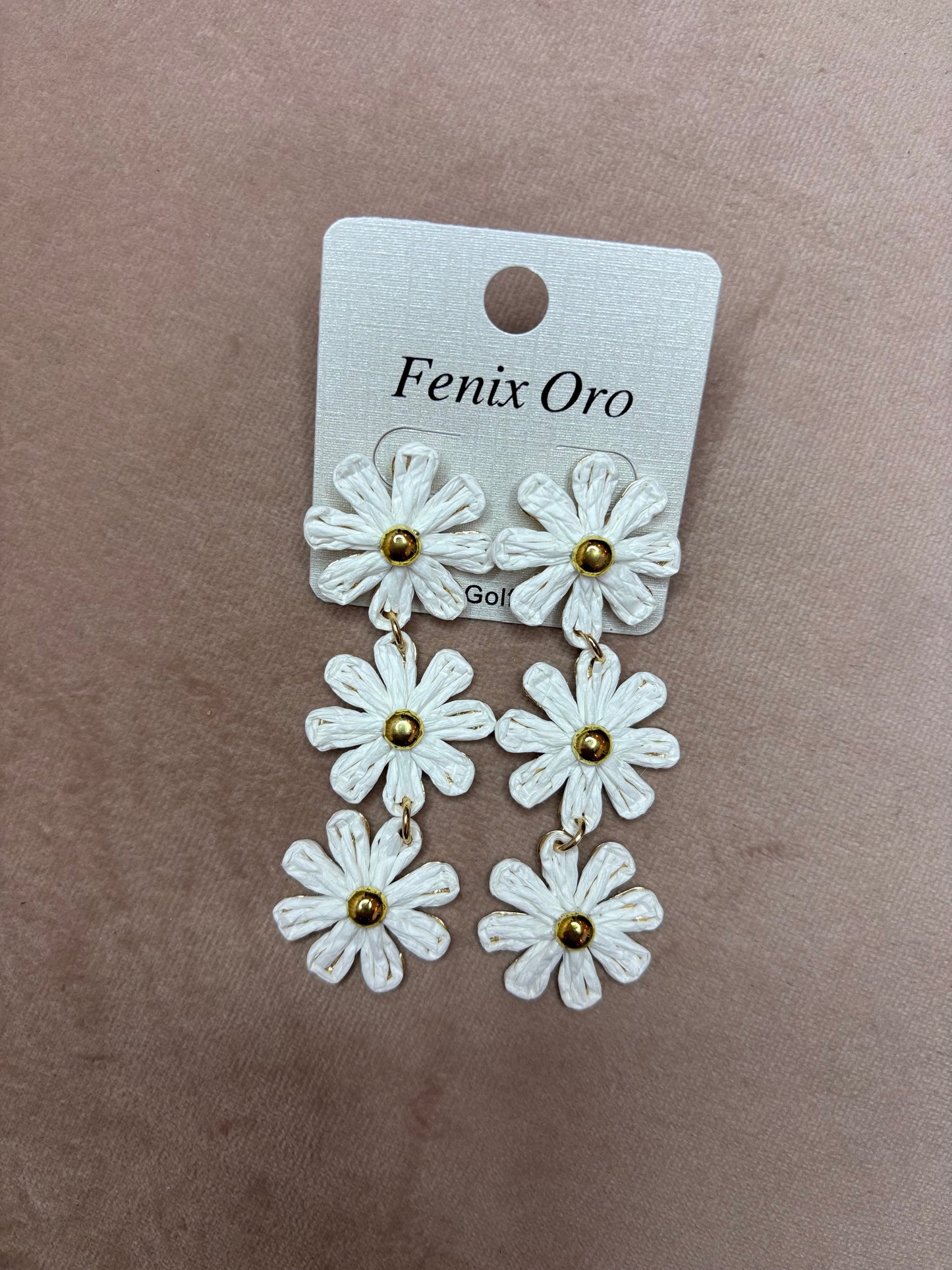Oorbel Flower Wit/Creme
