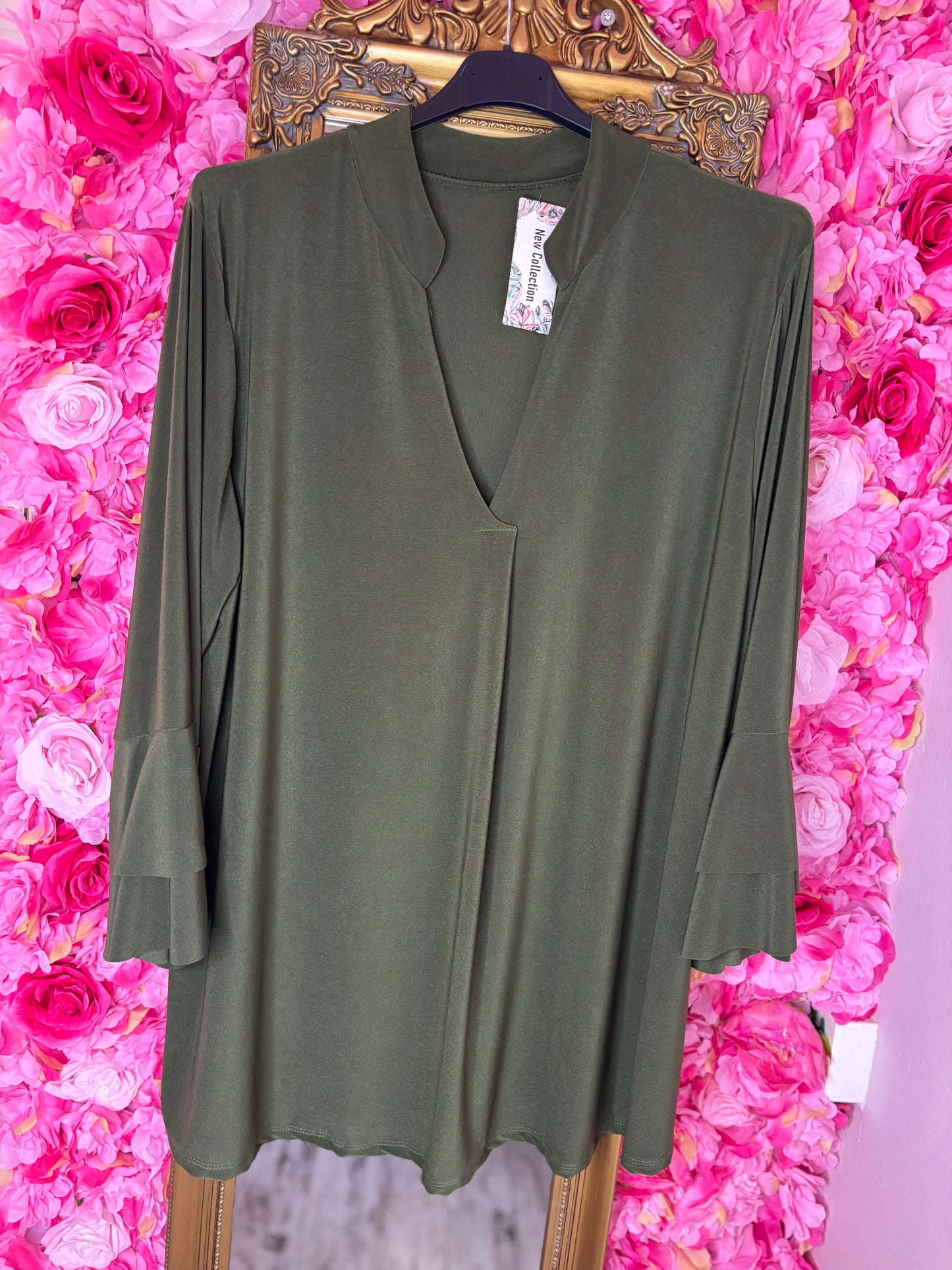 Blouse Now Leger Groen Plus Size maat 46 t/m 52