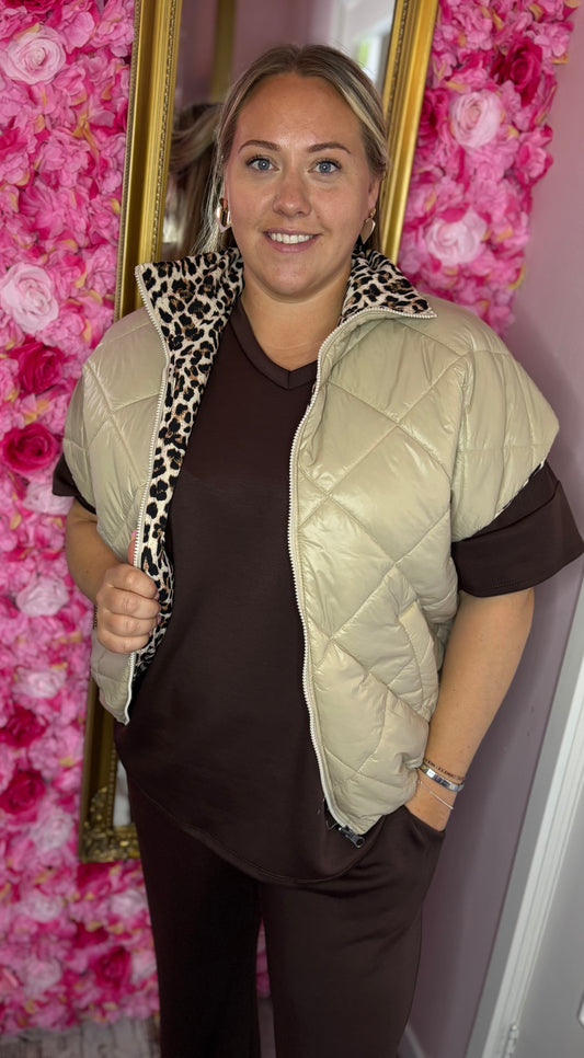 Bodywarmer Two Camel Plus Size Maat 42 t/m 48(dicht)