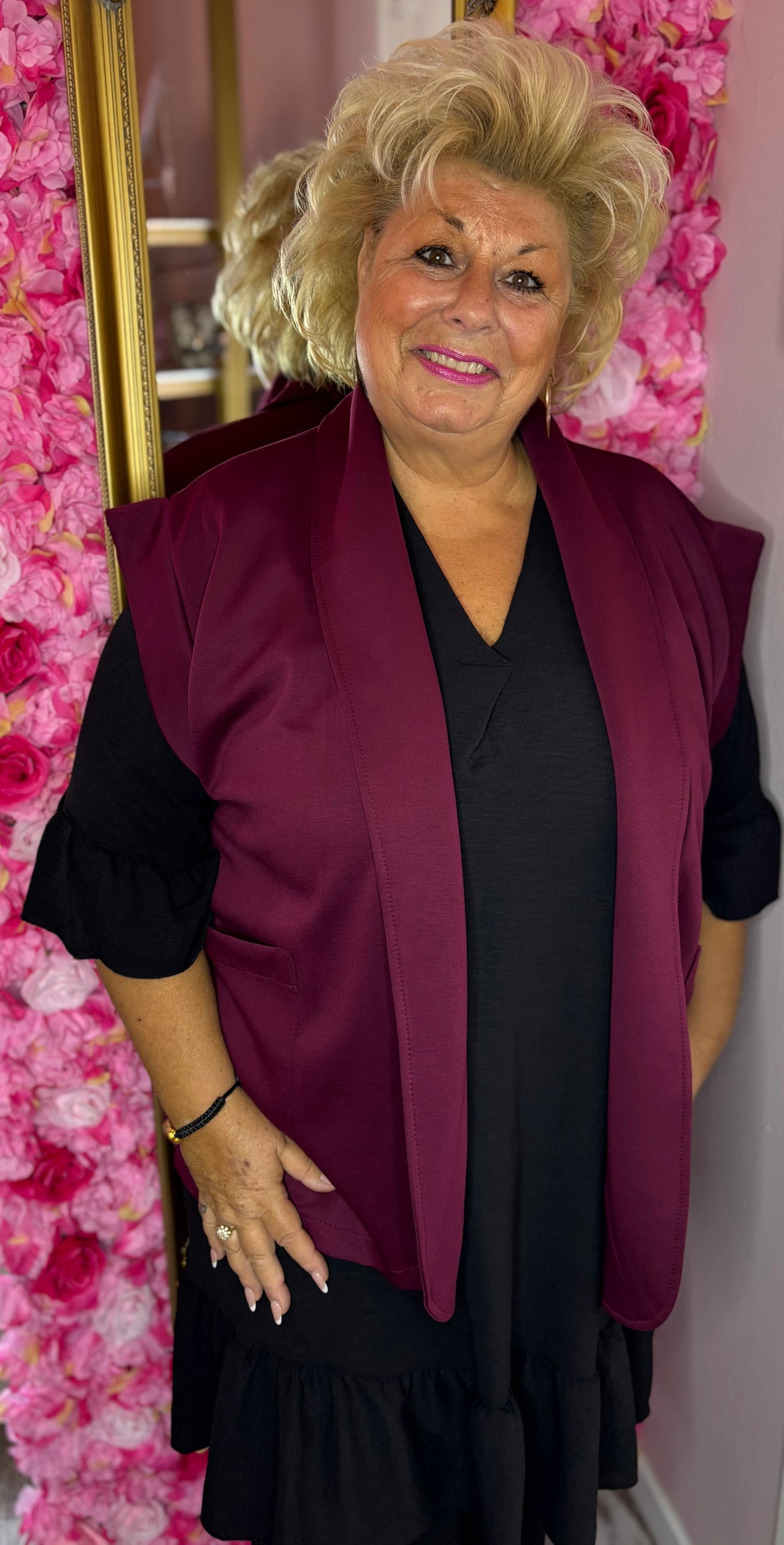 Gilet Daily Bordeaux Plus Size Maat 50 t/m 58