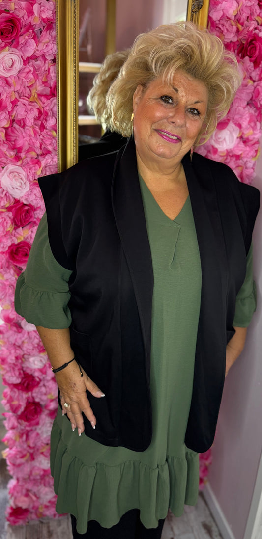 Gilet Daily Zwart Plus Size Maat 50 t/m 58