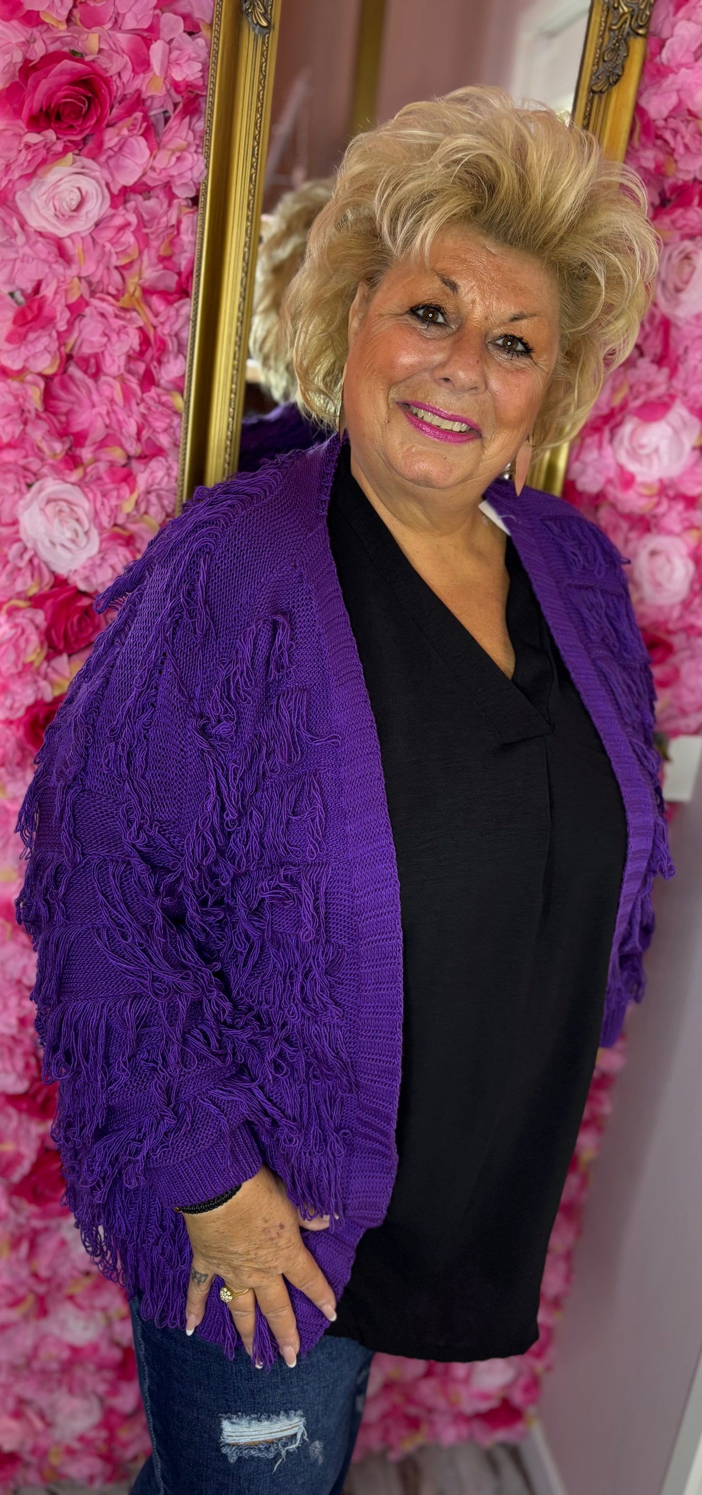 Vest Fluff Paars Plus size Maat 48 t/m 58