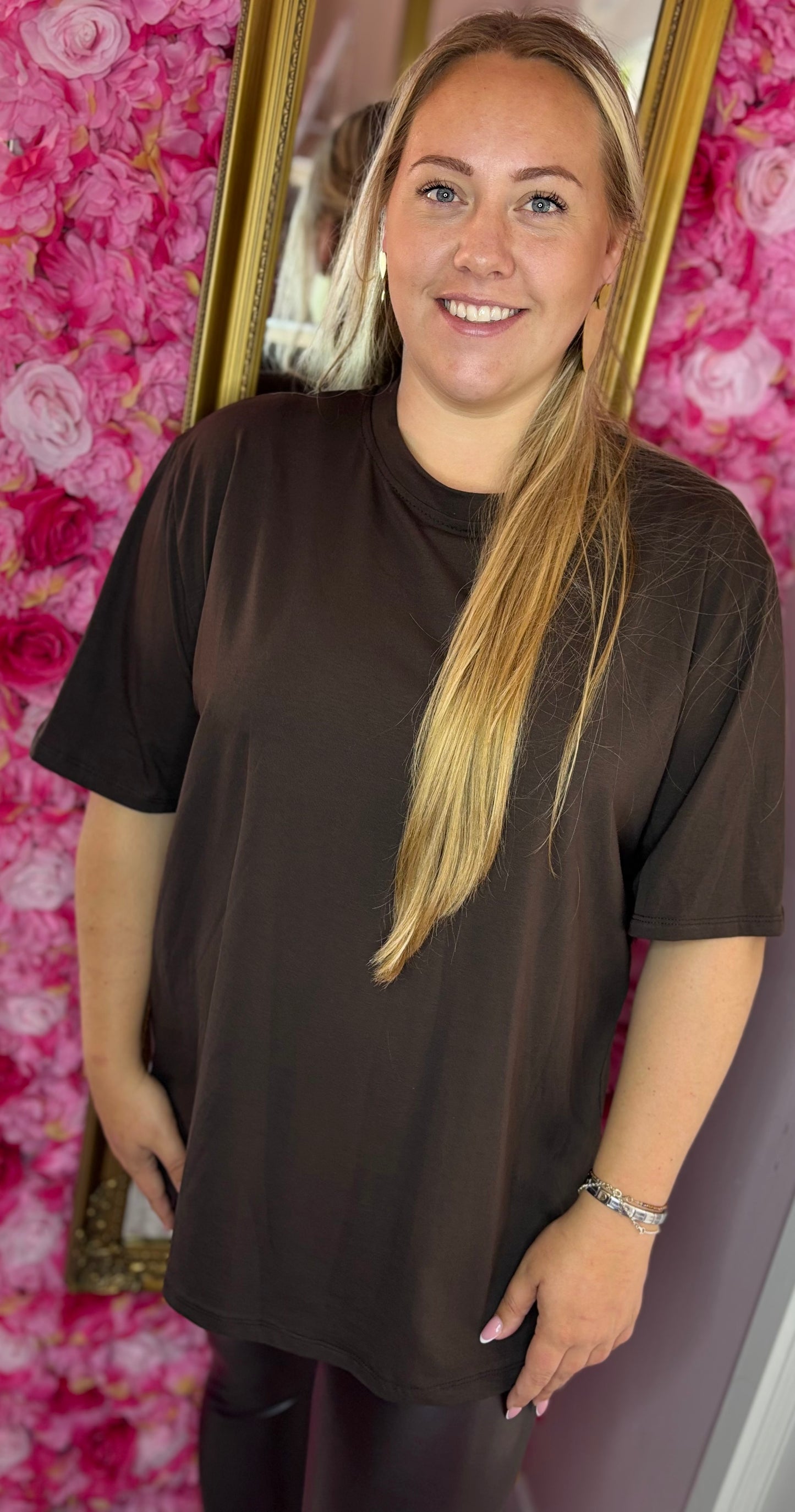 T-Shirt Basic Bruin Plus Size tot Maat 48