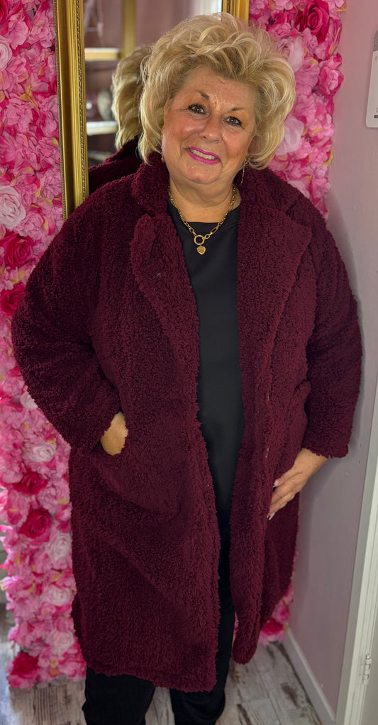 Teddy Jas Bordeaux Plus Size Maat 44 t/m 52 (dicht)