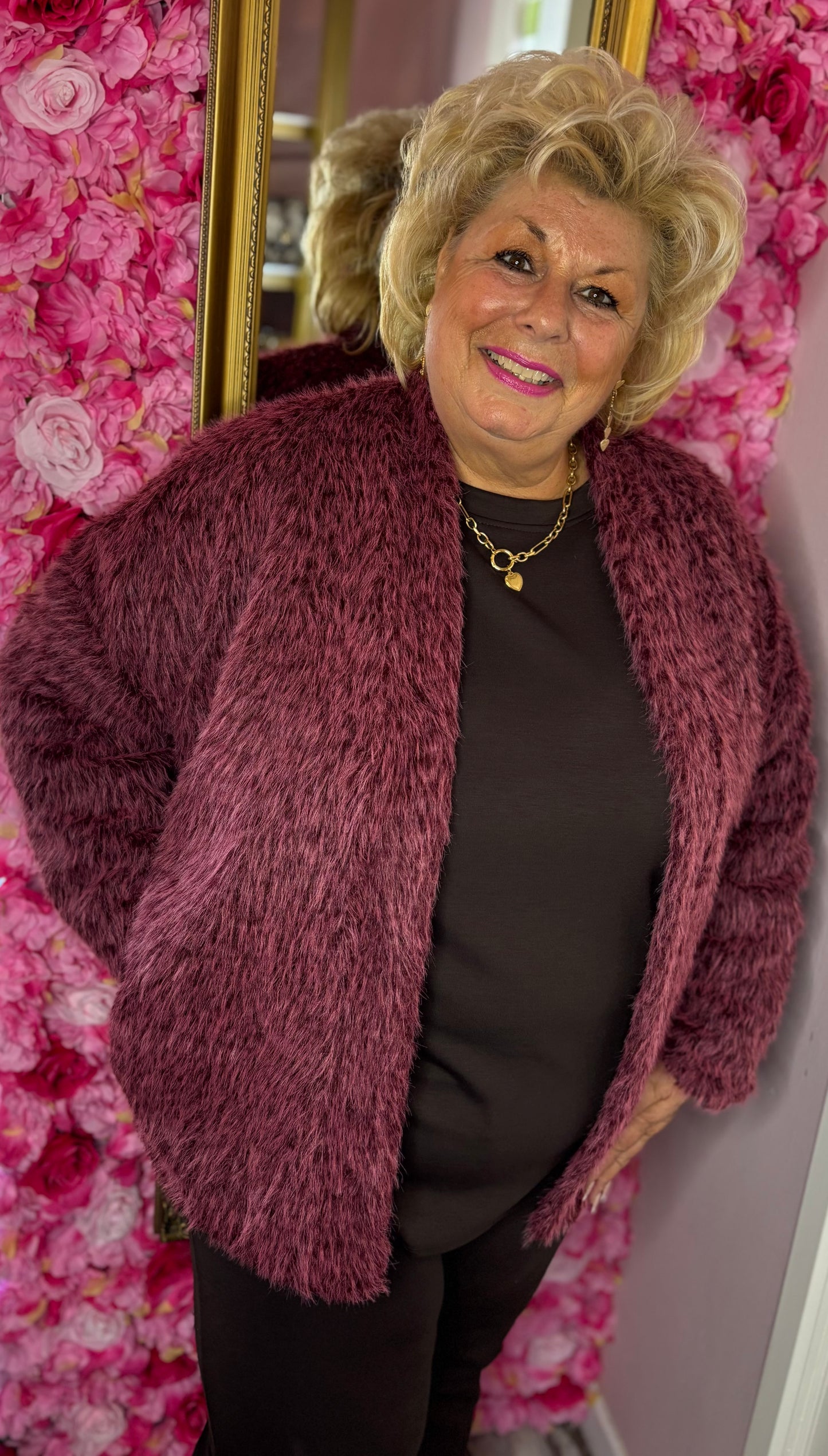Comfy Set Button Bruin Plus Size maat 44 t/m 52