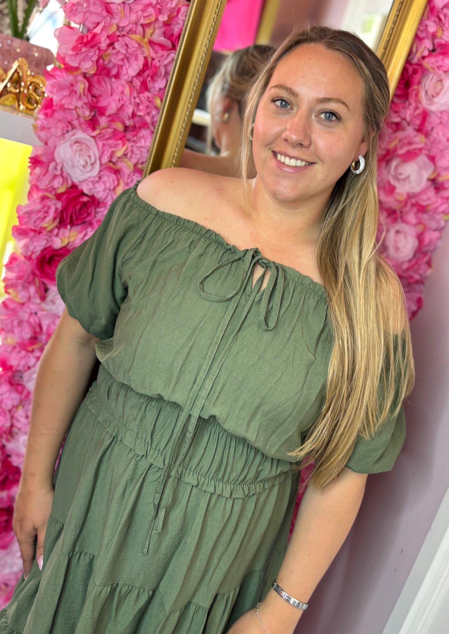Jurk Jessy Leger Groen tot Maat 48