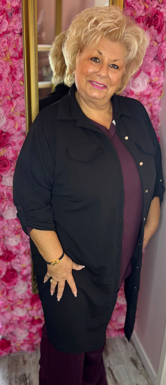 Vest Burry Zwart Plus Size Maat 46 t/m 58