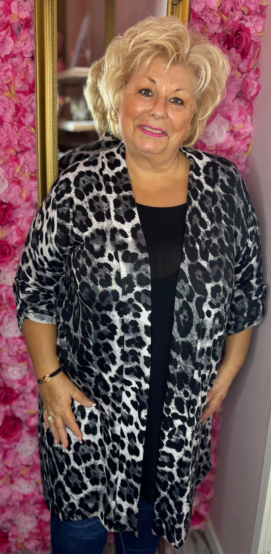 Vest Bri Viscose Panter Zwart Plus Size Maat 46 t/m 56