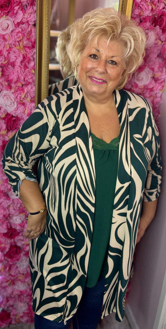 Vest Bri Viscose Groen Plus Size Maat 46 t/m 56