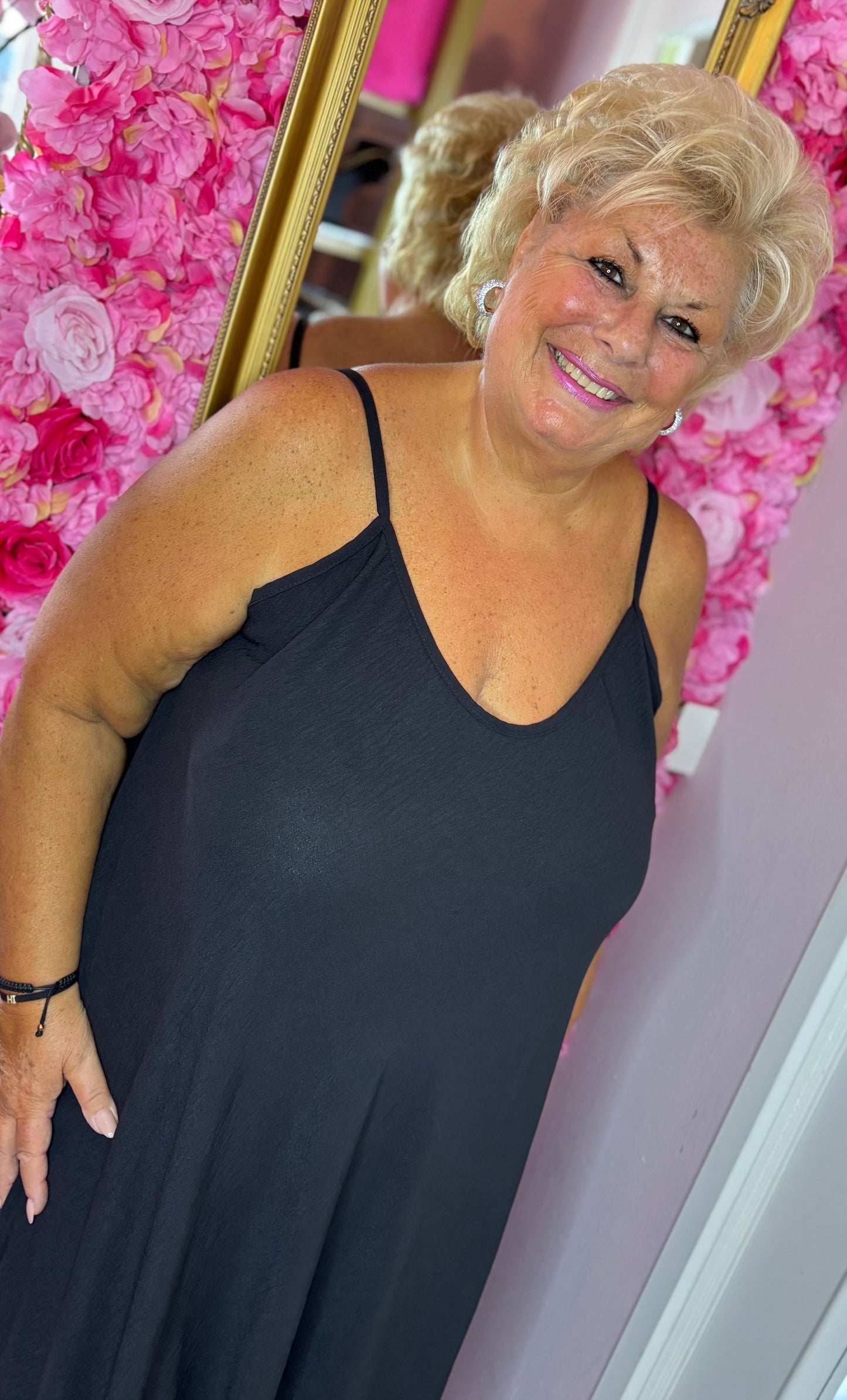 Jurk Long Basic A-lijn Zwart Plus Size Maat 48 t/m 54