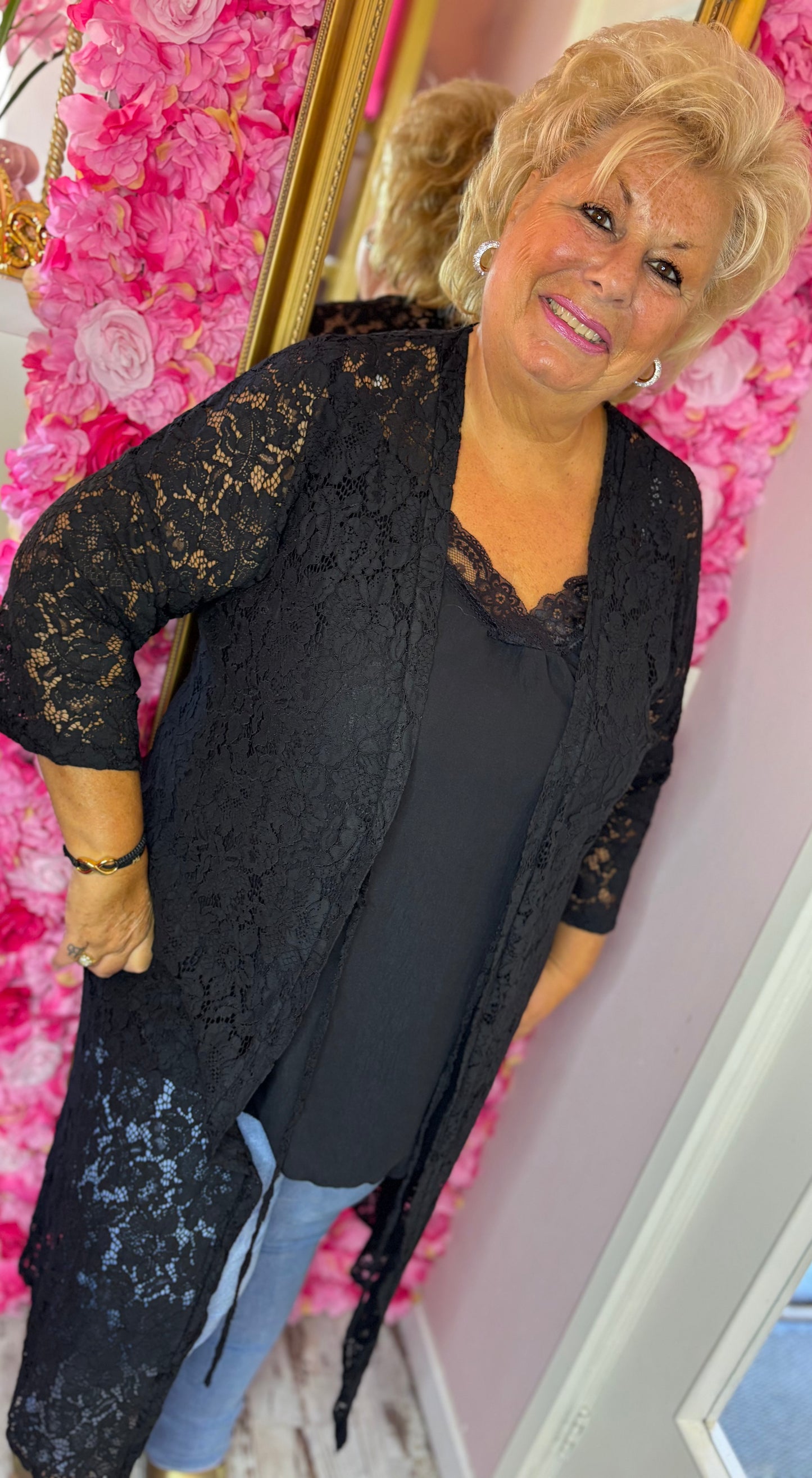 Kimono Kant Zwart Plus size Maat 44 t/m 50-52