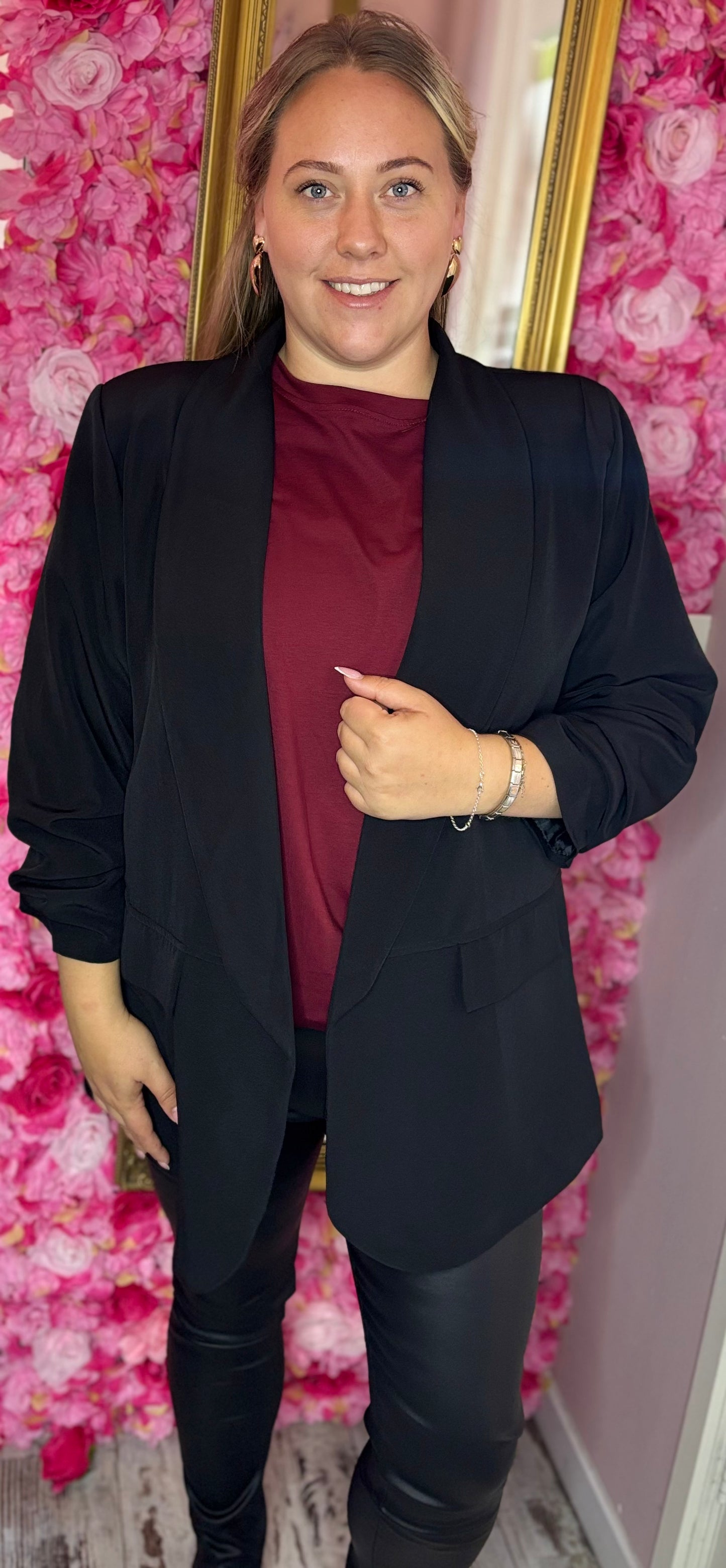 Blazer Basic Zwart Plus Size Maat 44 t/m 50