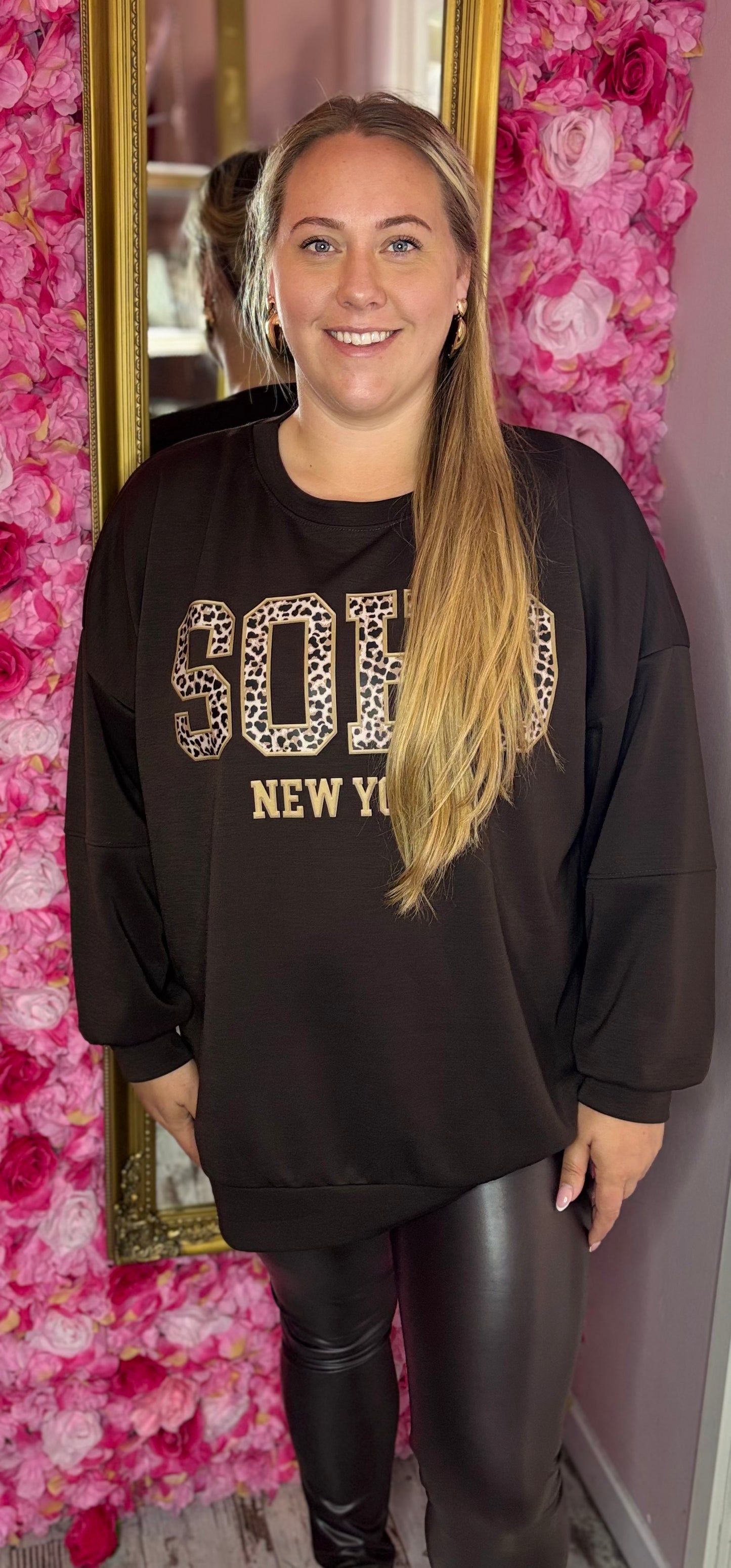 Trui Soho Panter Bruin Plus Size Maat 44 t/m 52