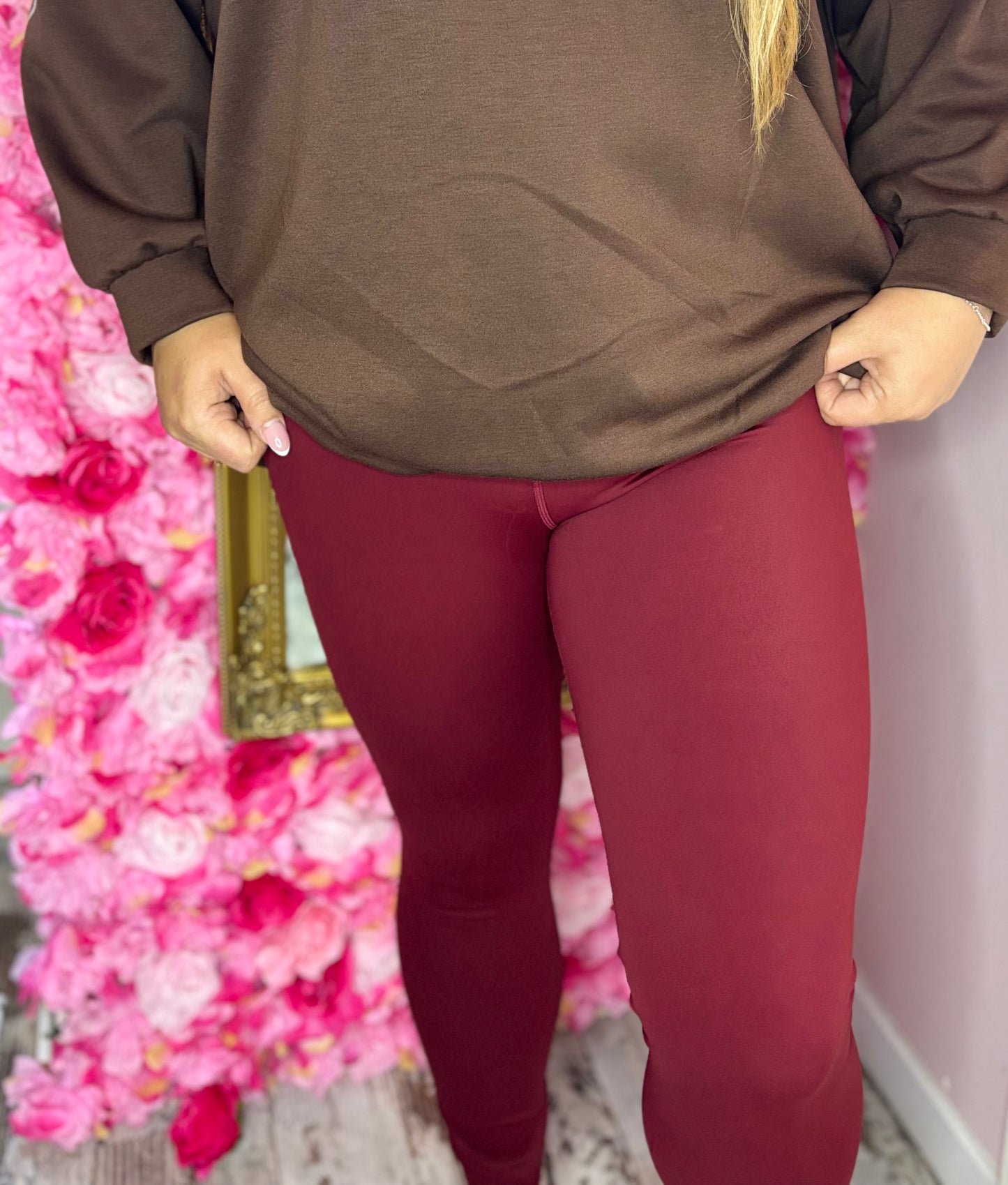Legging Norfy Sport Look Bordeaux Maat 36 t/m 46 *MEGA STRETCH PAST GROTER*