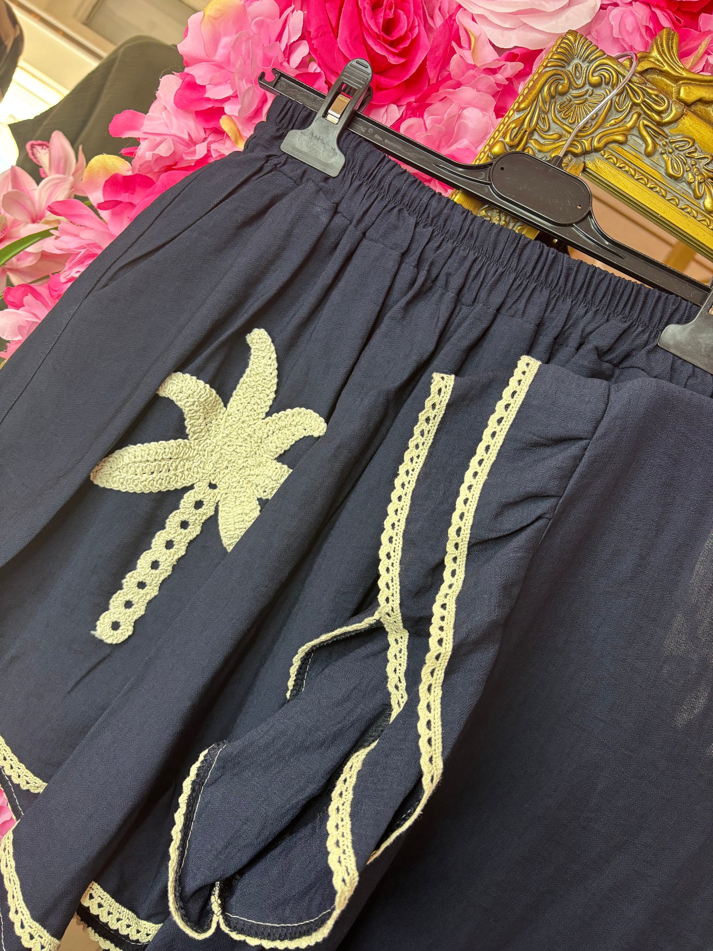 Set Palm Donker Blauw Plus Size tot Maat 48