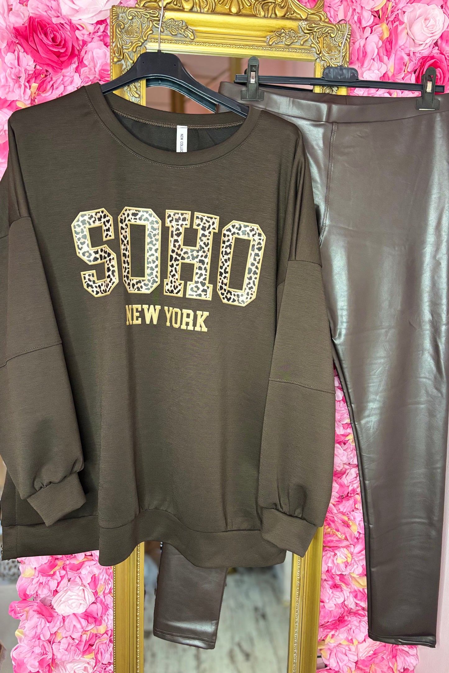 Trui Soho Panter Bruin Plus Size Maat 44 t/m 52