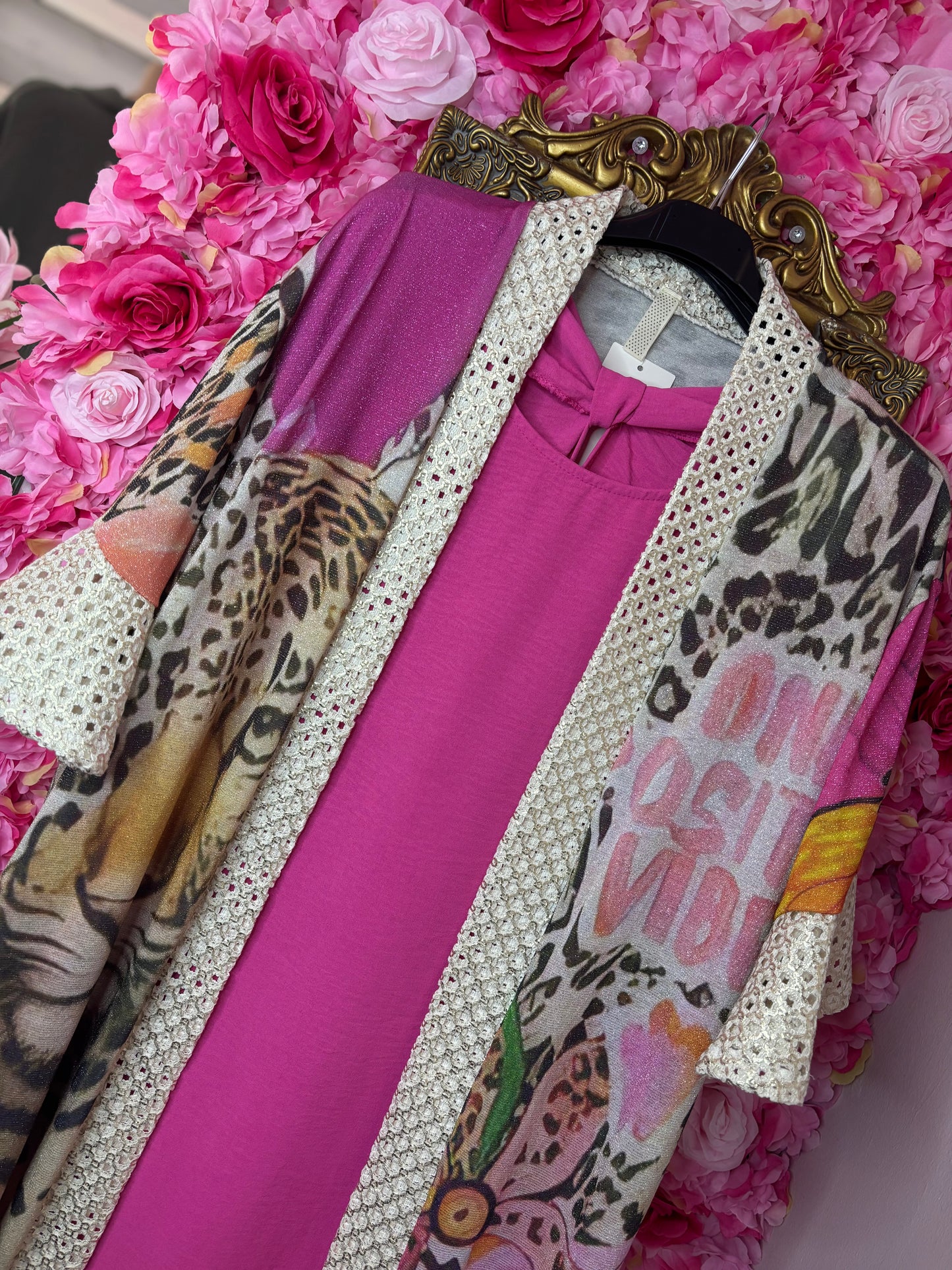 Kimono Ibiza Pink Panter Plus size Maat 46 t/m 50-52