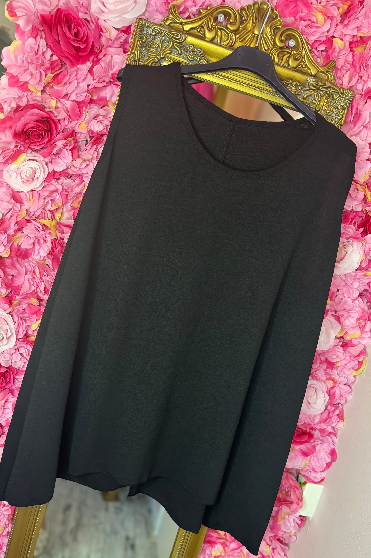 Top Strik Rug Zwart Plus Size Maat 44 t/m 50-52
