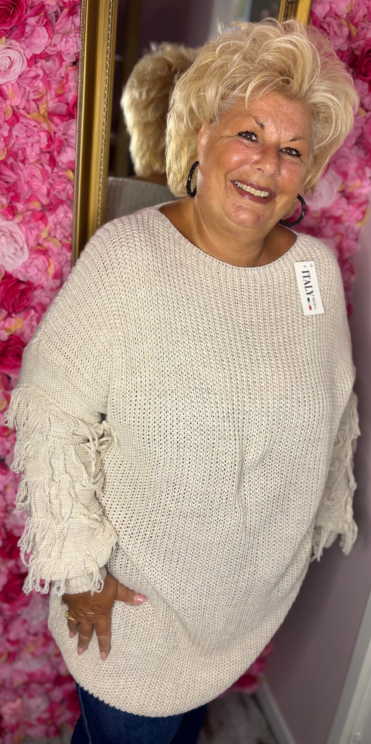 Trui Flurria Creme Plus Size Maat 46 t/m 52-54
