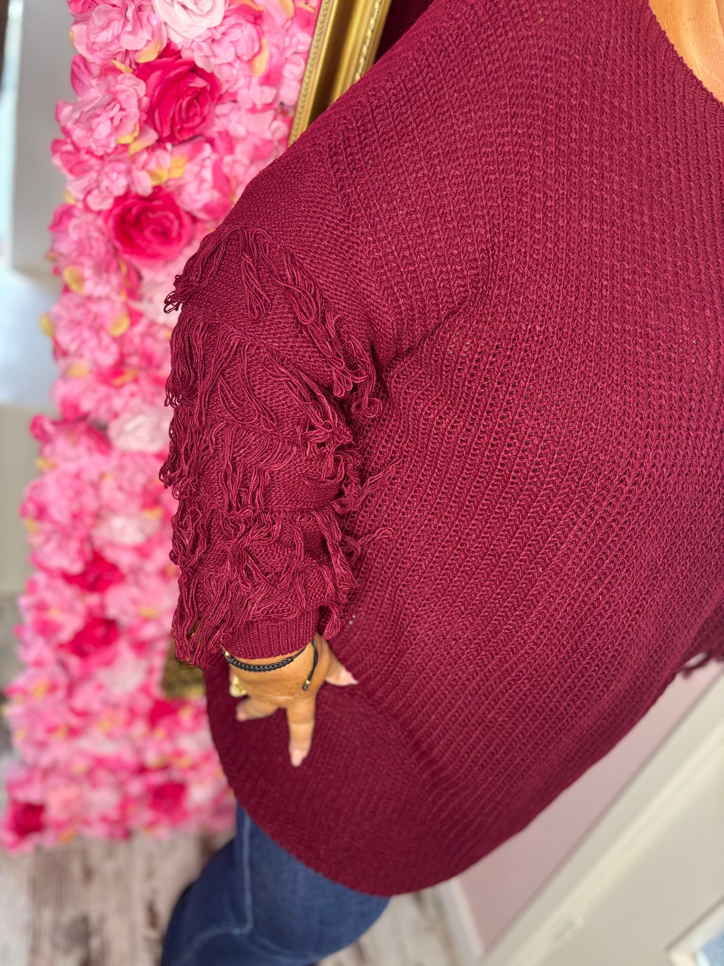 Trui Flurria Bordeaux Plus Size Maat 46 t/m 52-54