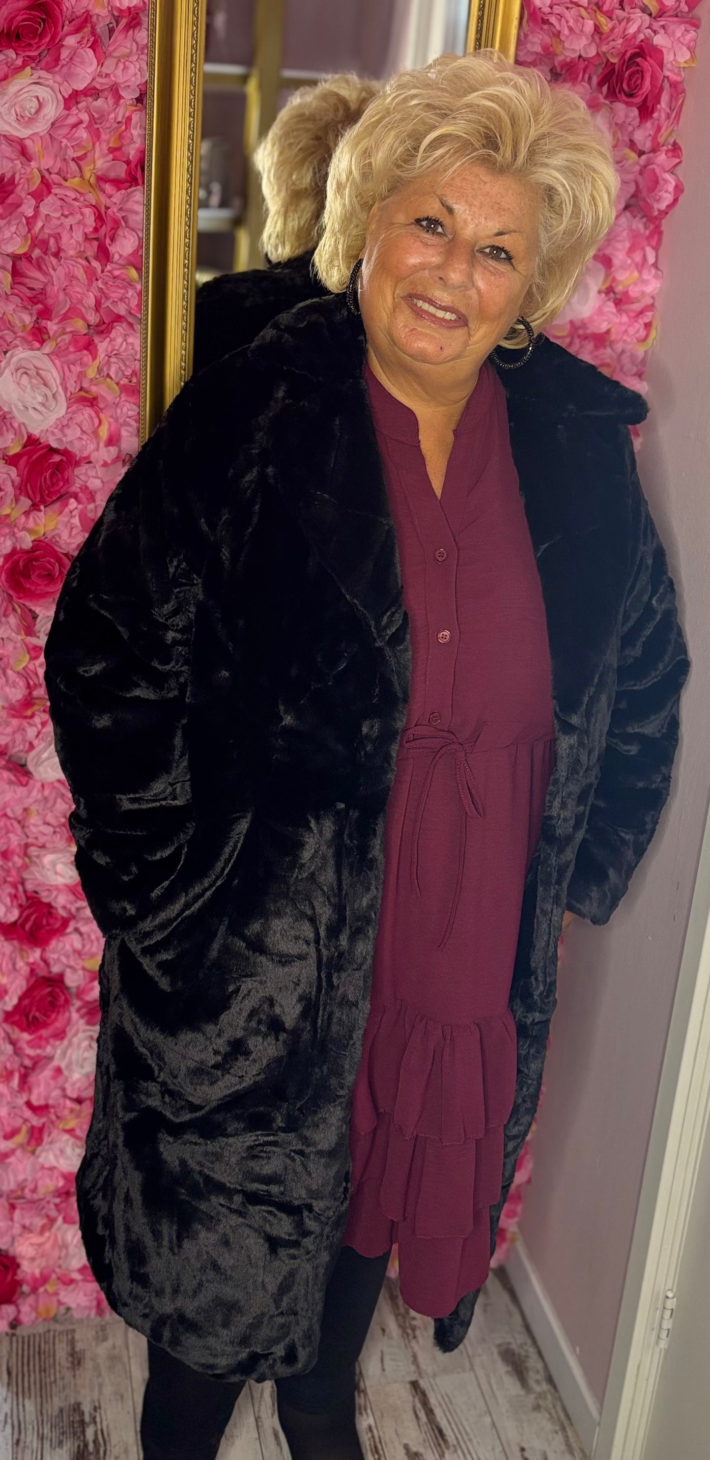 Jurk Marbella Autum Bordeaux Plus Size 48 t/m 54-56