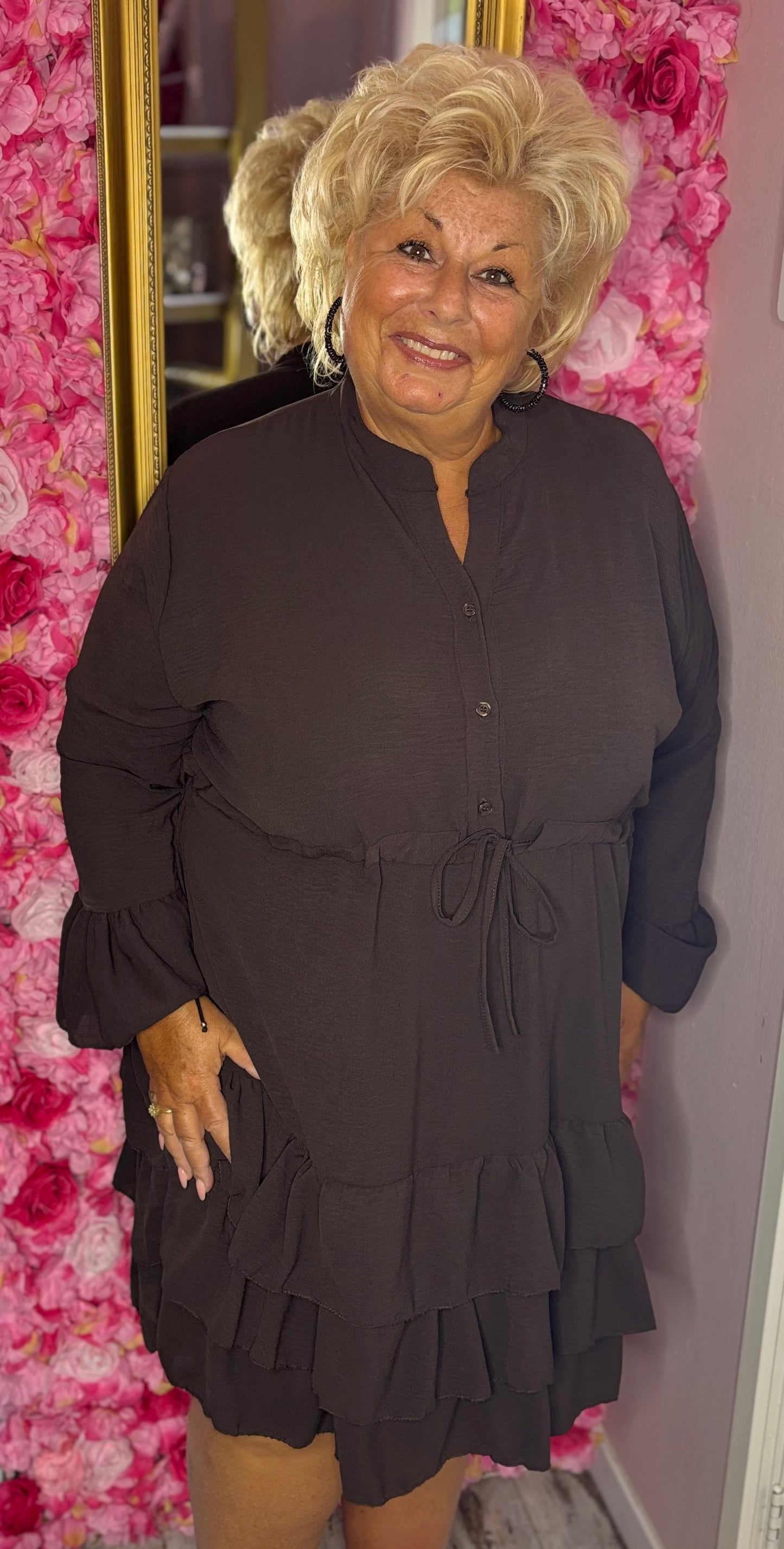 Jurk Marbella Autum Bruin Plus Size 48 t/m 54-56