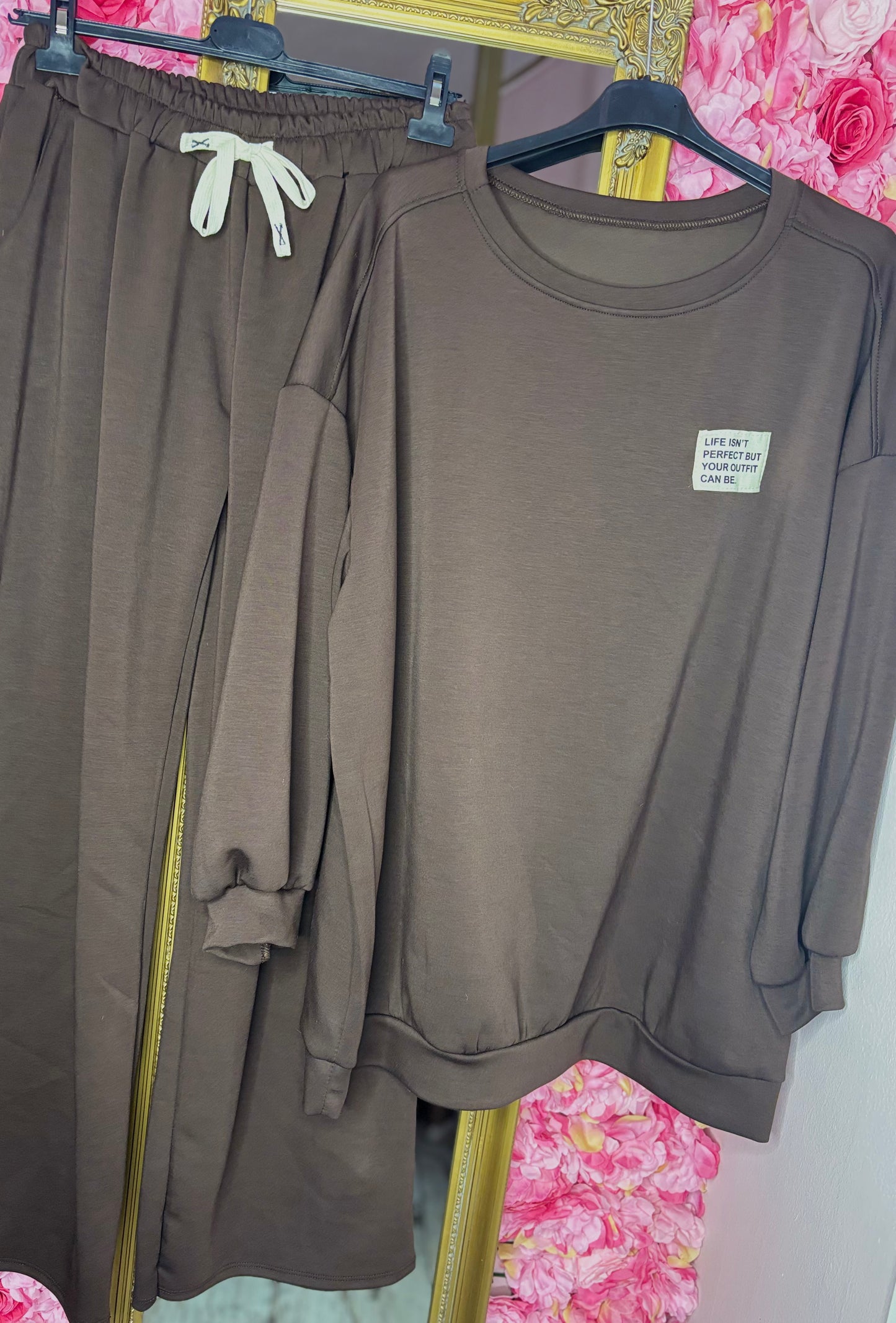 Comfy Set Perfect Bruin Plus Size maat 46 t/m 54