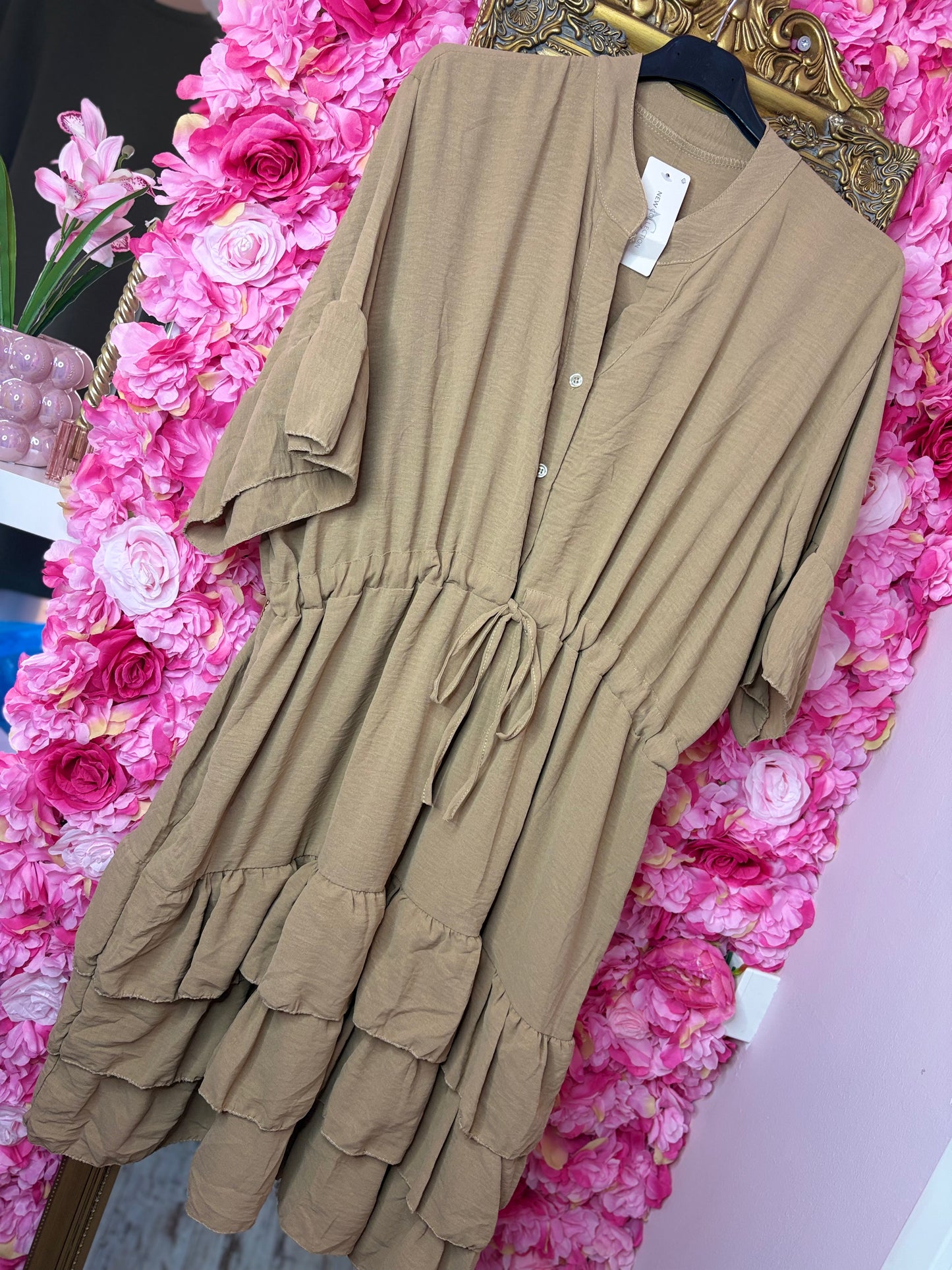 Jurk Marbella Summer Camel Plus Size 48 t/m 54-56