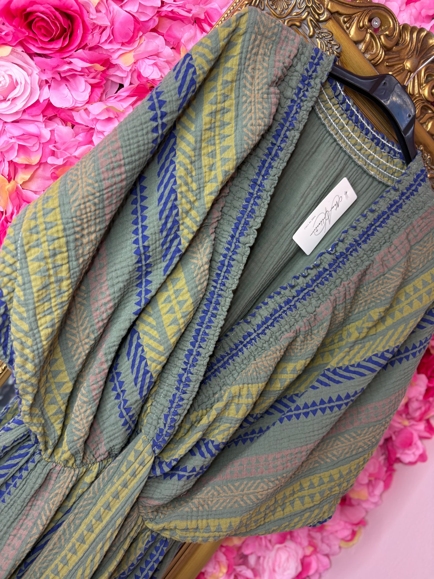Lange Jurk Cotton Leger Groen Plus Size Maat 48 t/m 52