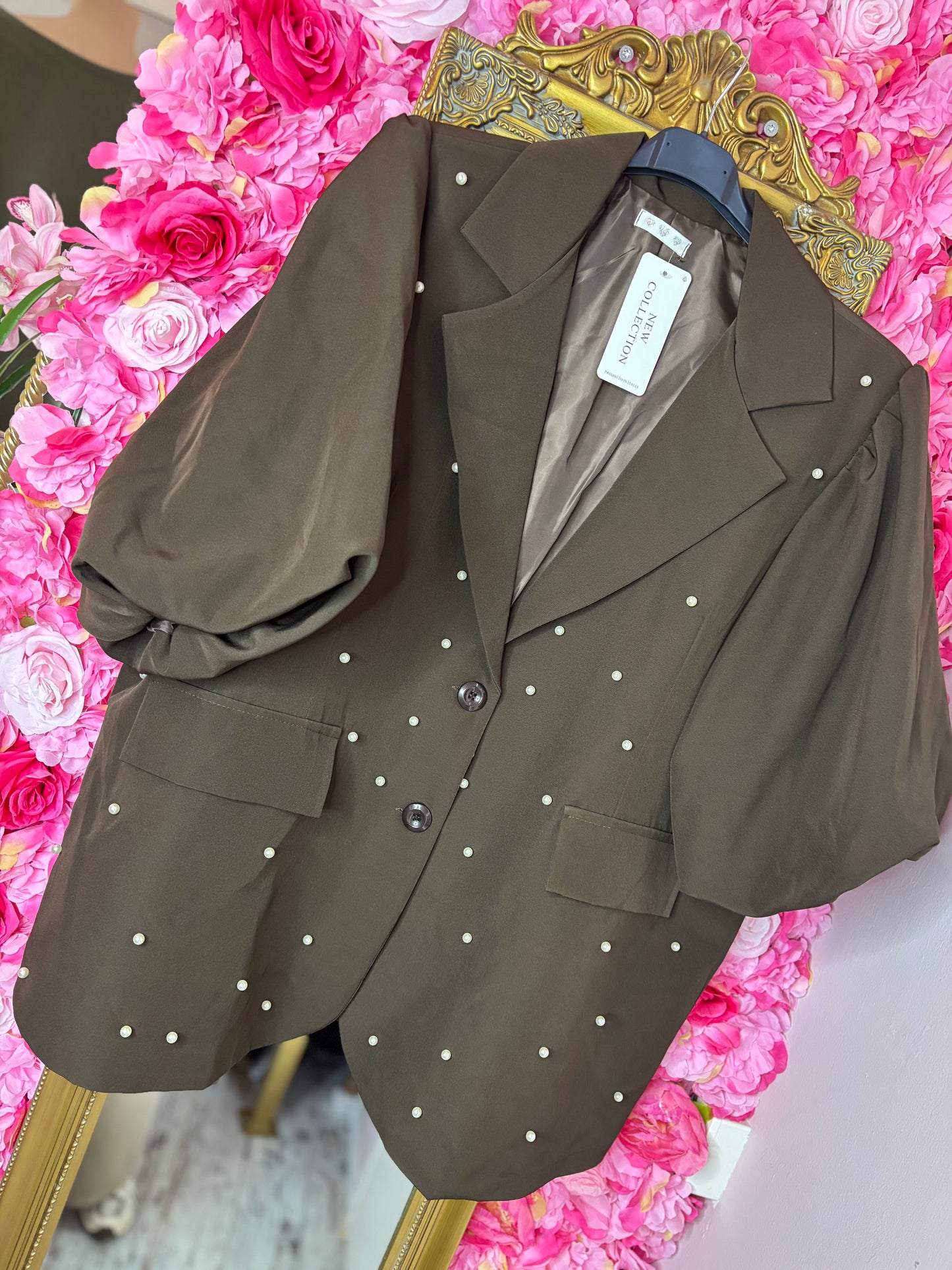 Colbert PofMouw Bruin Plus size Maat 46 t/m 52-54
