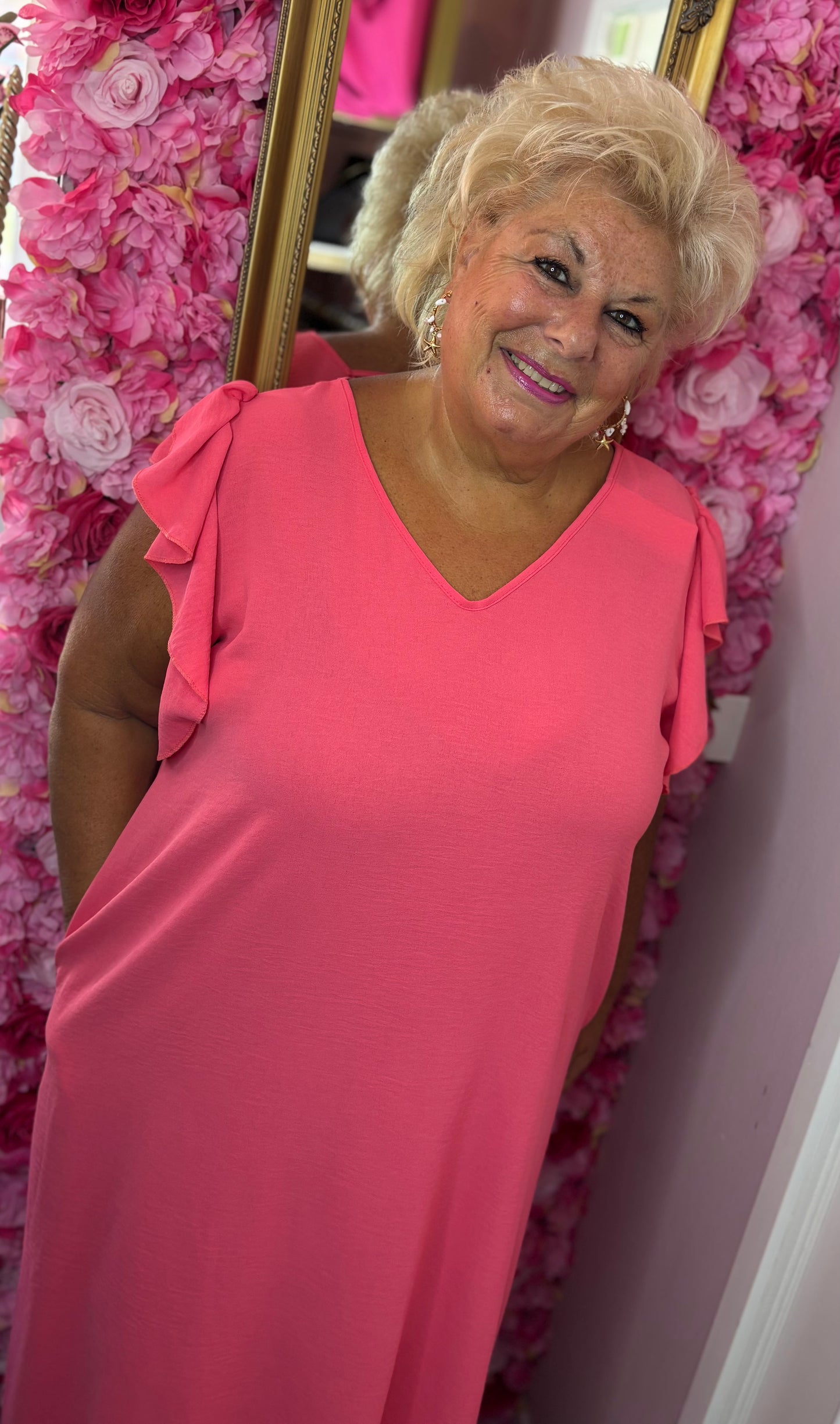 Jurk Musthave Koraal Plus Size Maat 48 t/m 52