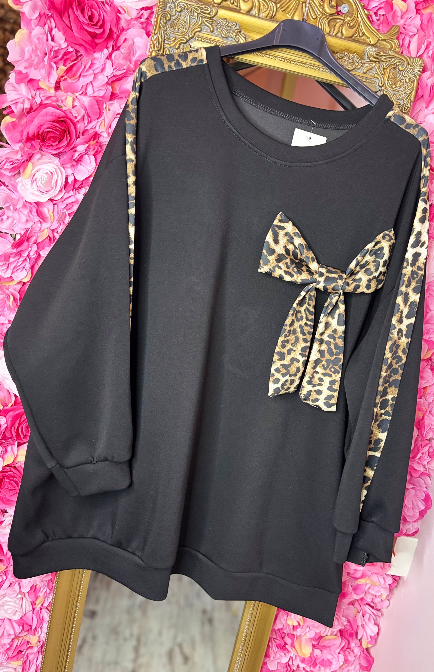 Trui Panter Bow Zwart Plus Size Maat 46 t/m 54