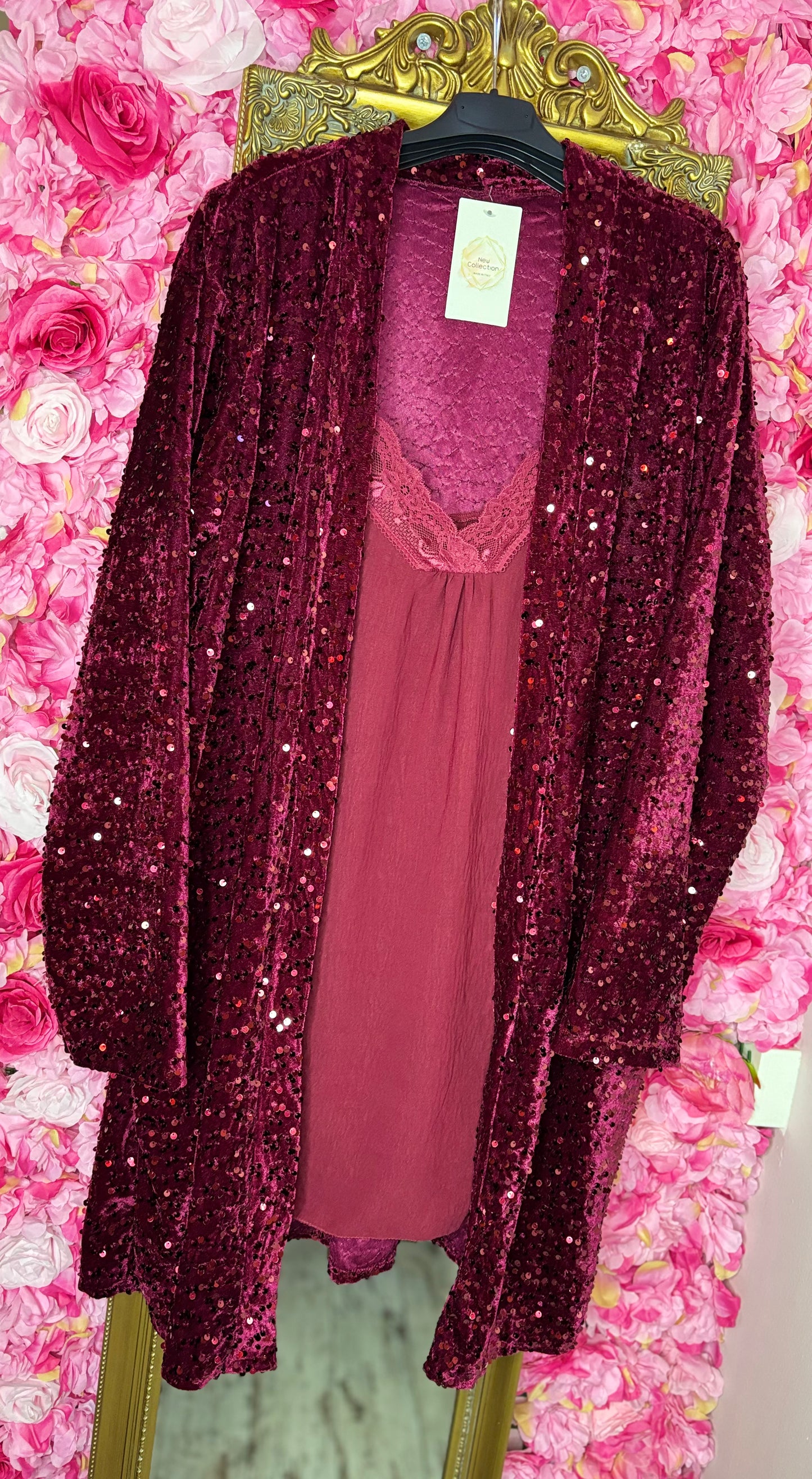 Kimono Pali Bordeaux-Rood Plus size Maat 48 t/m 56