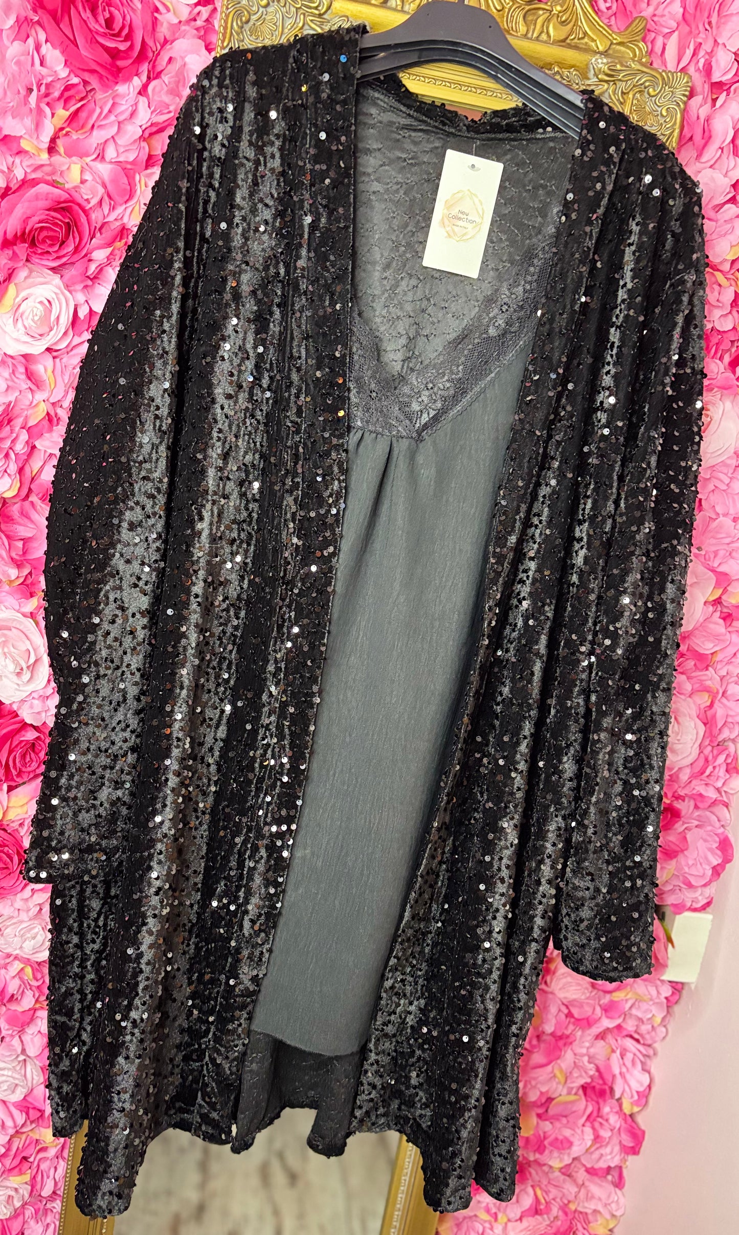 Kimono Pali Zwart Plus size Maat 48 t/m 56