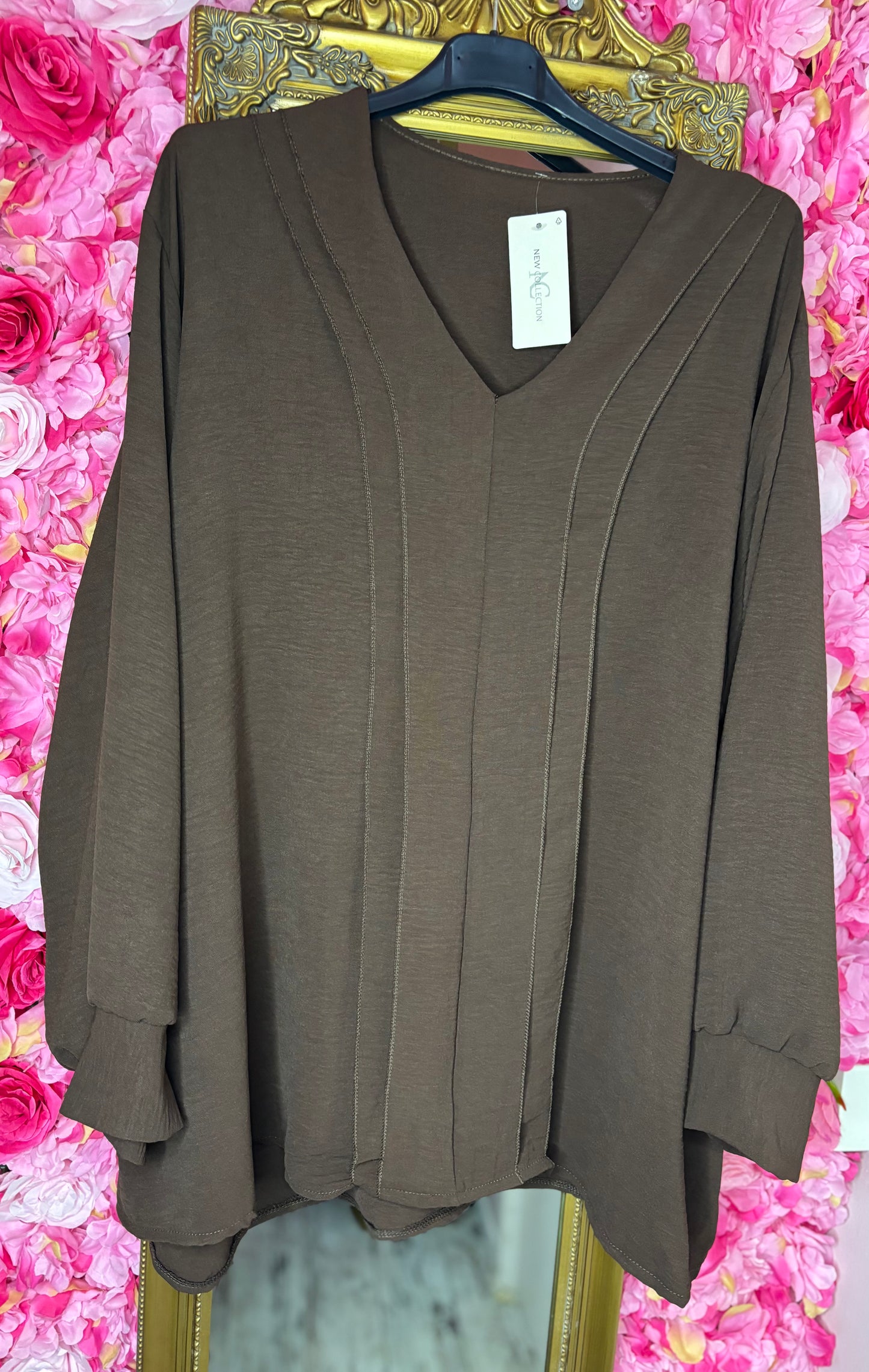 Blouse Eva Bruin Plus Size maat 48 t/m 54