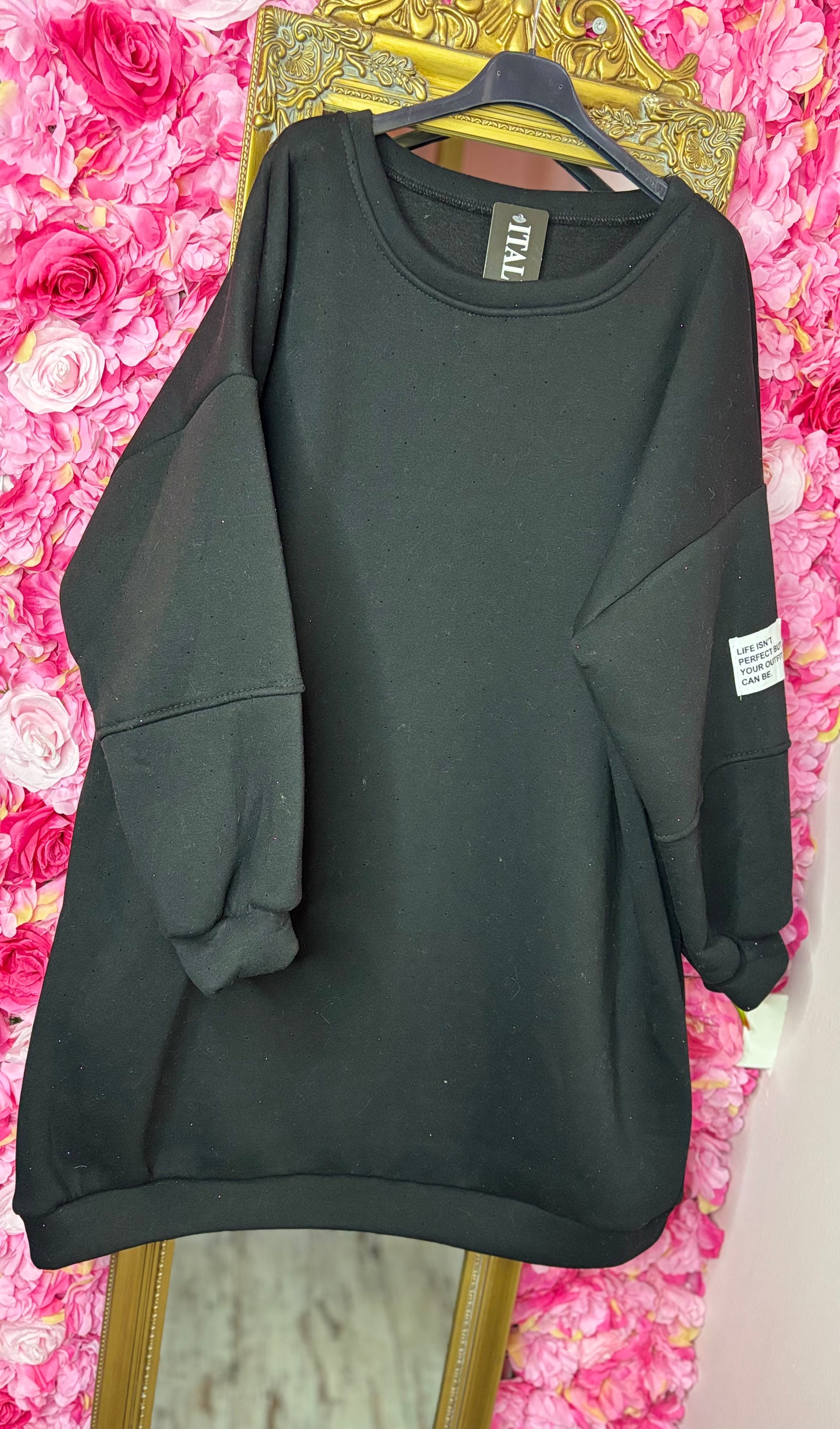 Sweater Strass Zwart Plus Size Maat 44 t/m 52-54