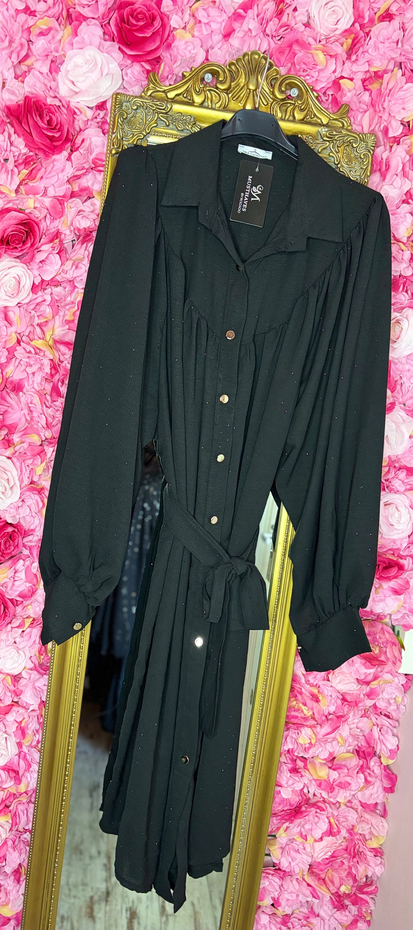 Jurk Chrissy Strass Zwart Plus Size maat 46 t/m 54