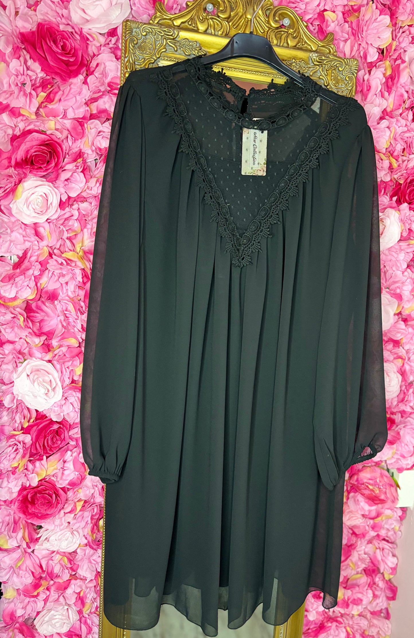 Jurk/Tuniek Yael Zwart Plus Size maat 44 t/m 52