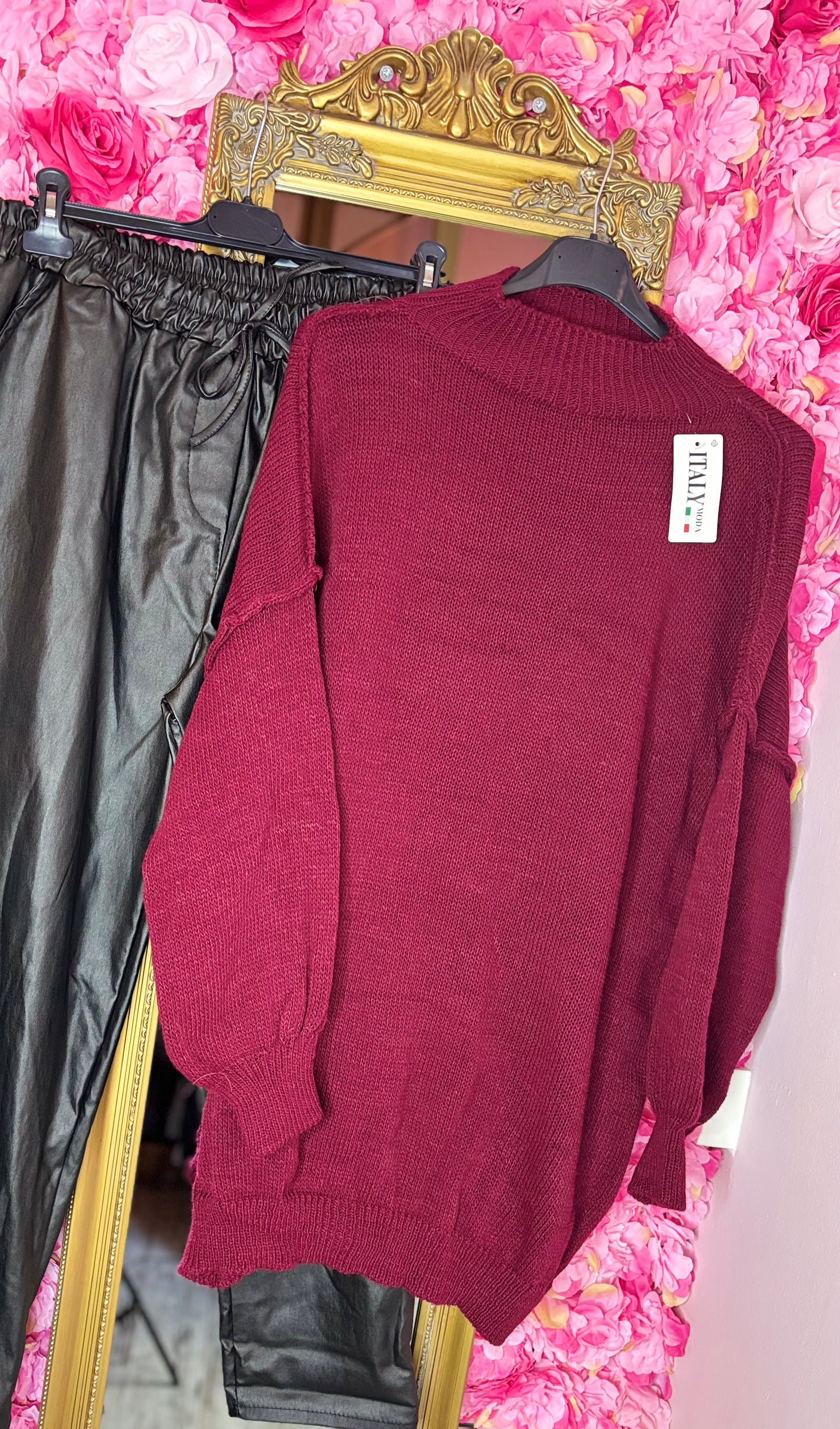 Trui Cozy Bordeaux Plus Size Maat 46 t/m 54