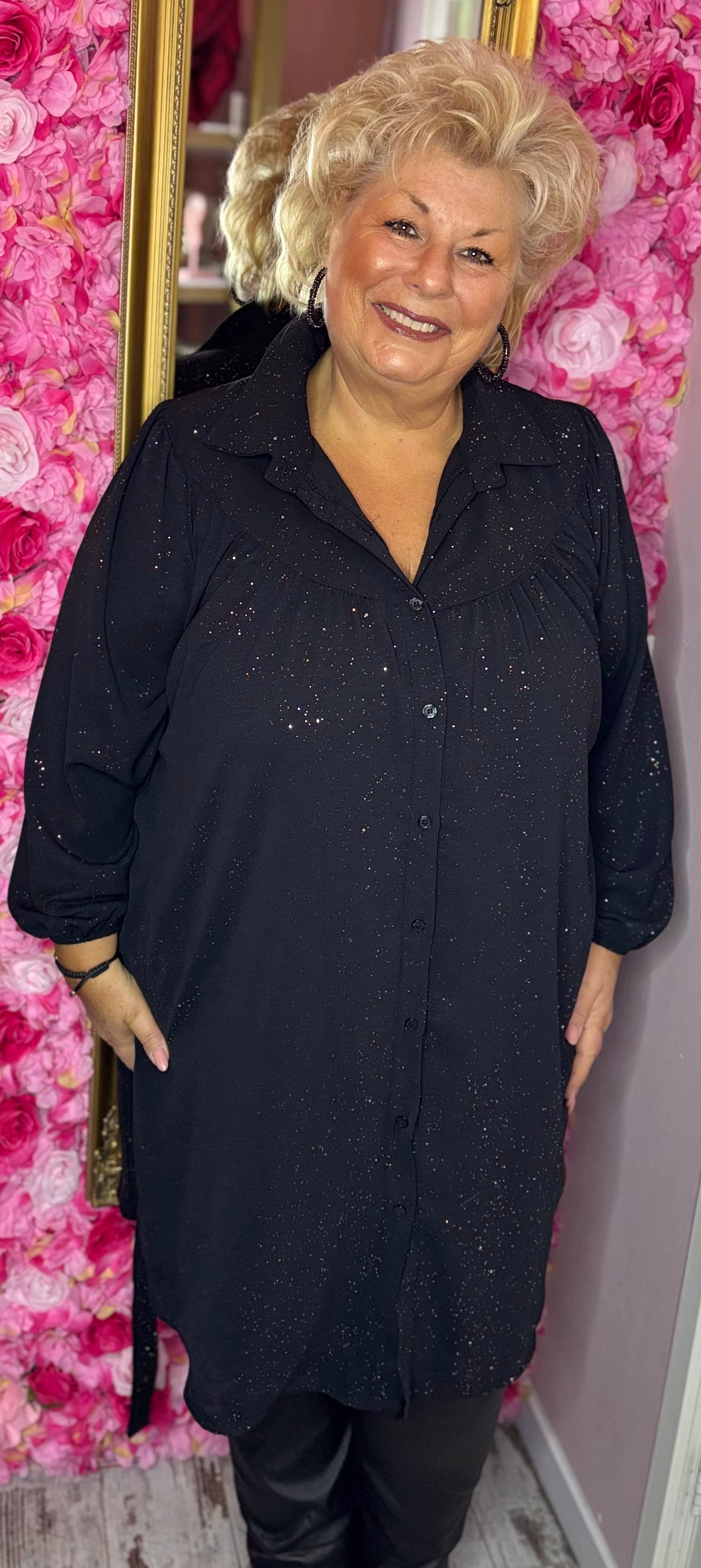 Jurk Perfect Glam Zwart Plus Size maat 46 t/m 54