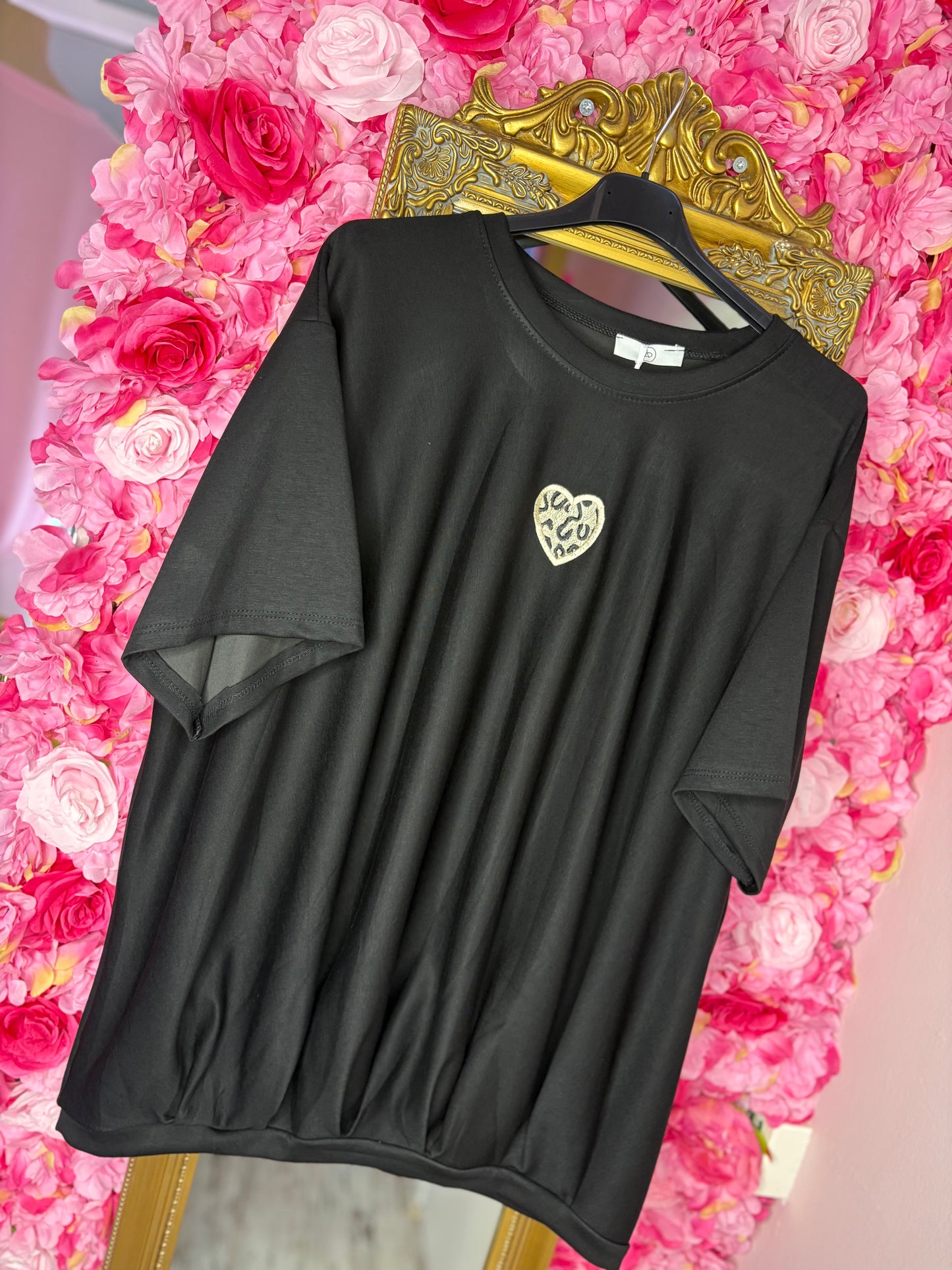 T-shirt Pantie Love Zwart Plus Size Maat 48 t/m 54