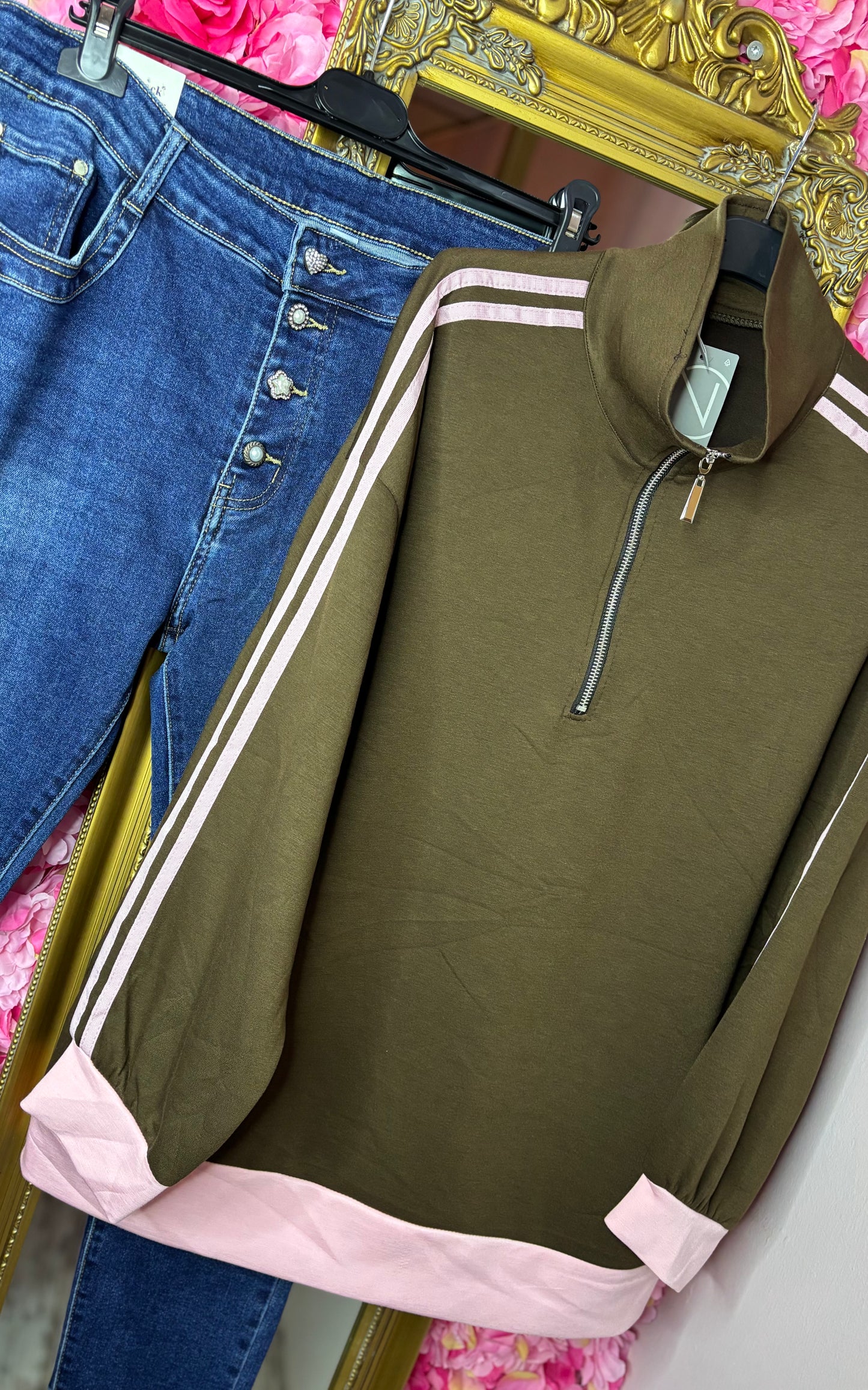 Trui Zipper Bruin Plus Size Maat 44 t/m 52