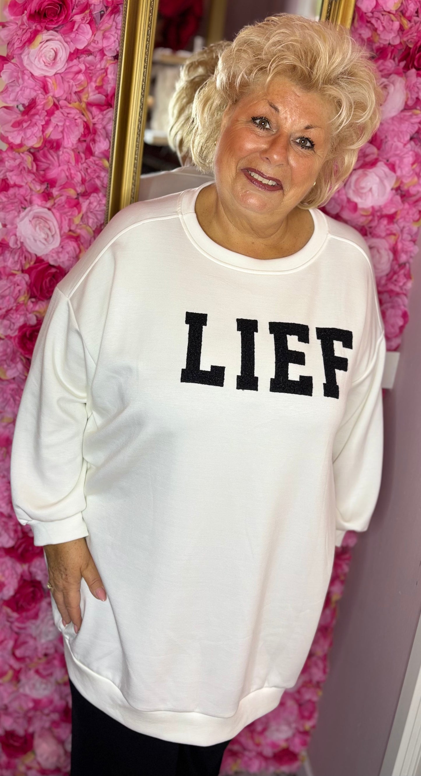 Trui Lief Wit Plus Size Maat 50 t/m 58