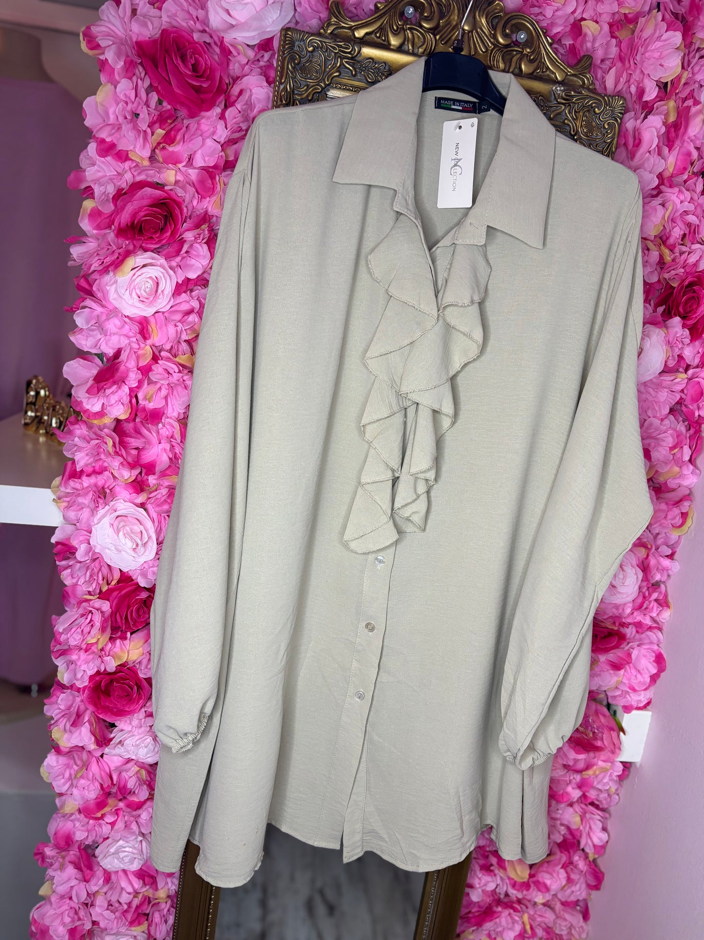 Blouse Bri Beige Plus Size maat 48 t/m 56
