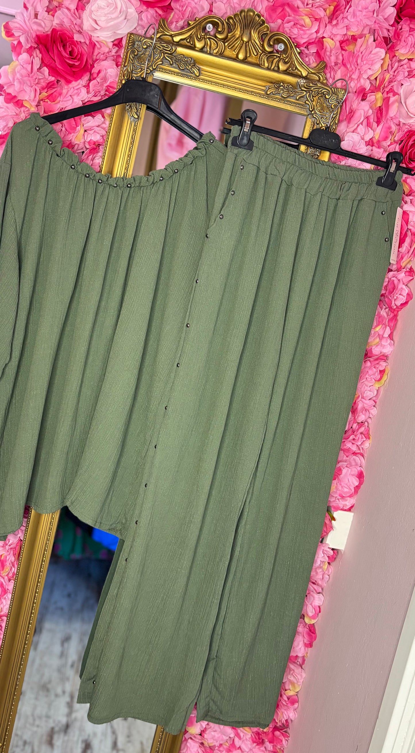 Set Rebel Legergroen Plus Size maat 46 t/m 52