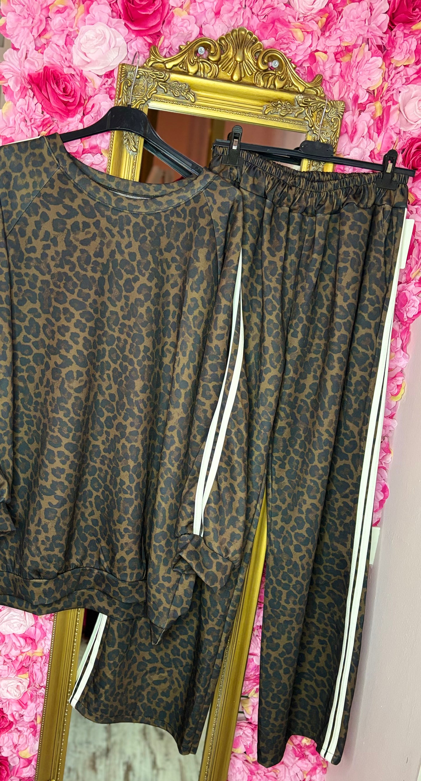 Comfy Set Panter Stripe Wit Plus Size maat 46 t/m 54