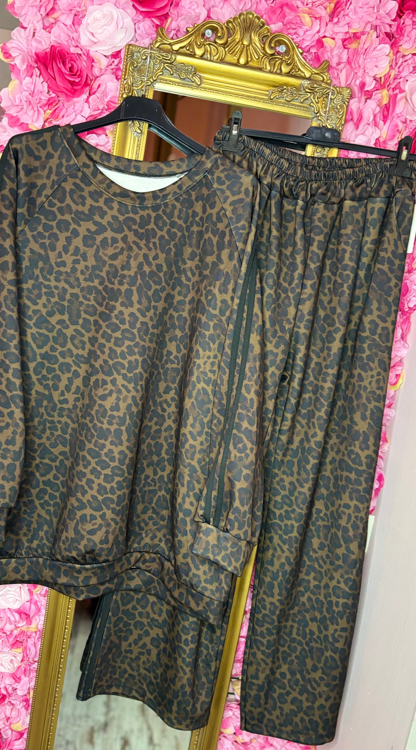 Comfy Set Panter Stripe Zwart Plus Size maat 46 t/m 54