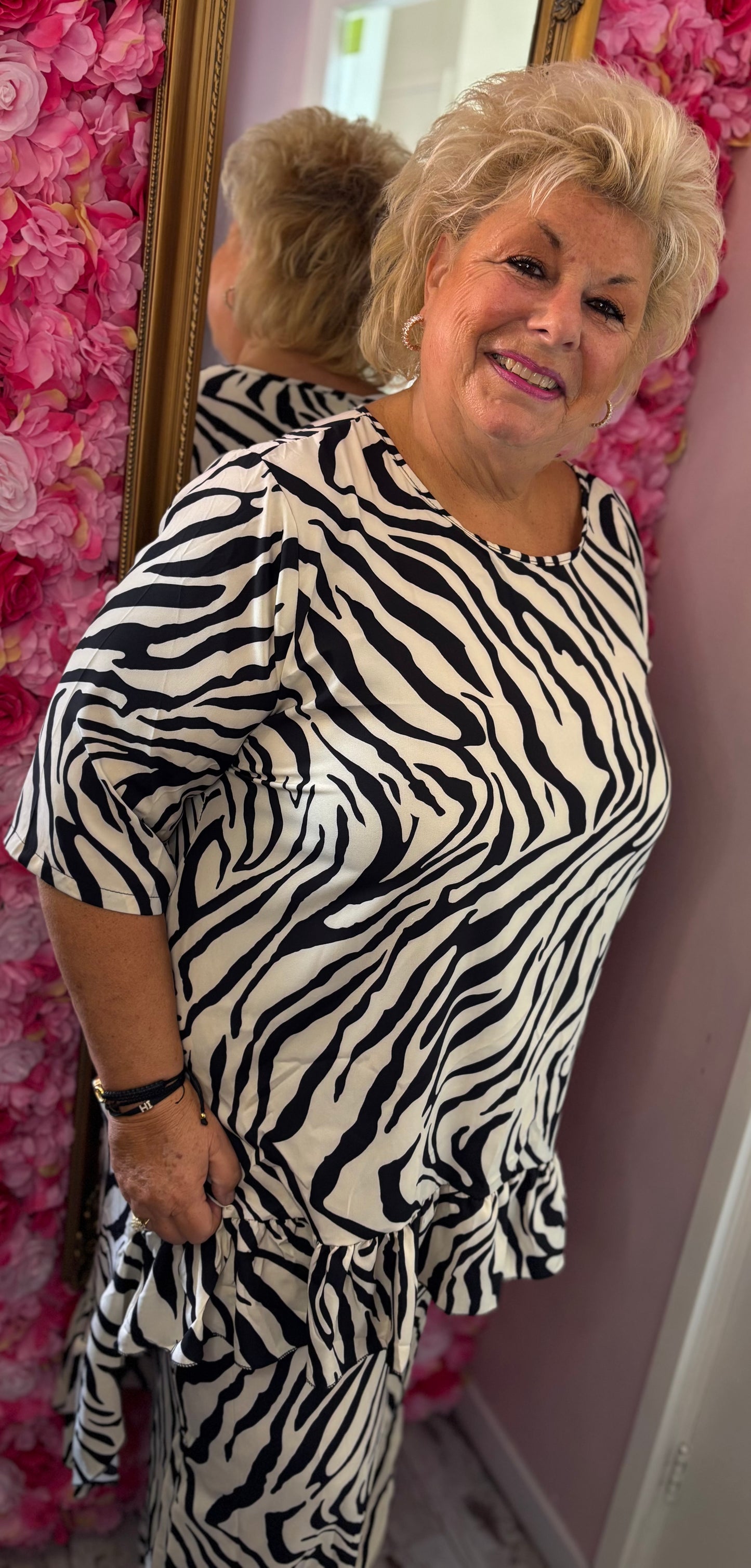 Set Viral Special Zebra Creme Plus Size maat 46 t/m 50-52