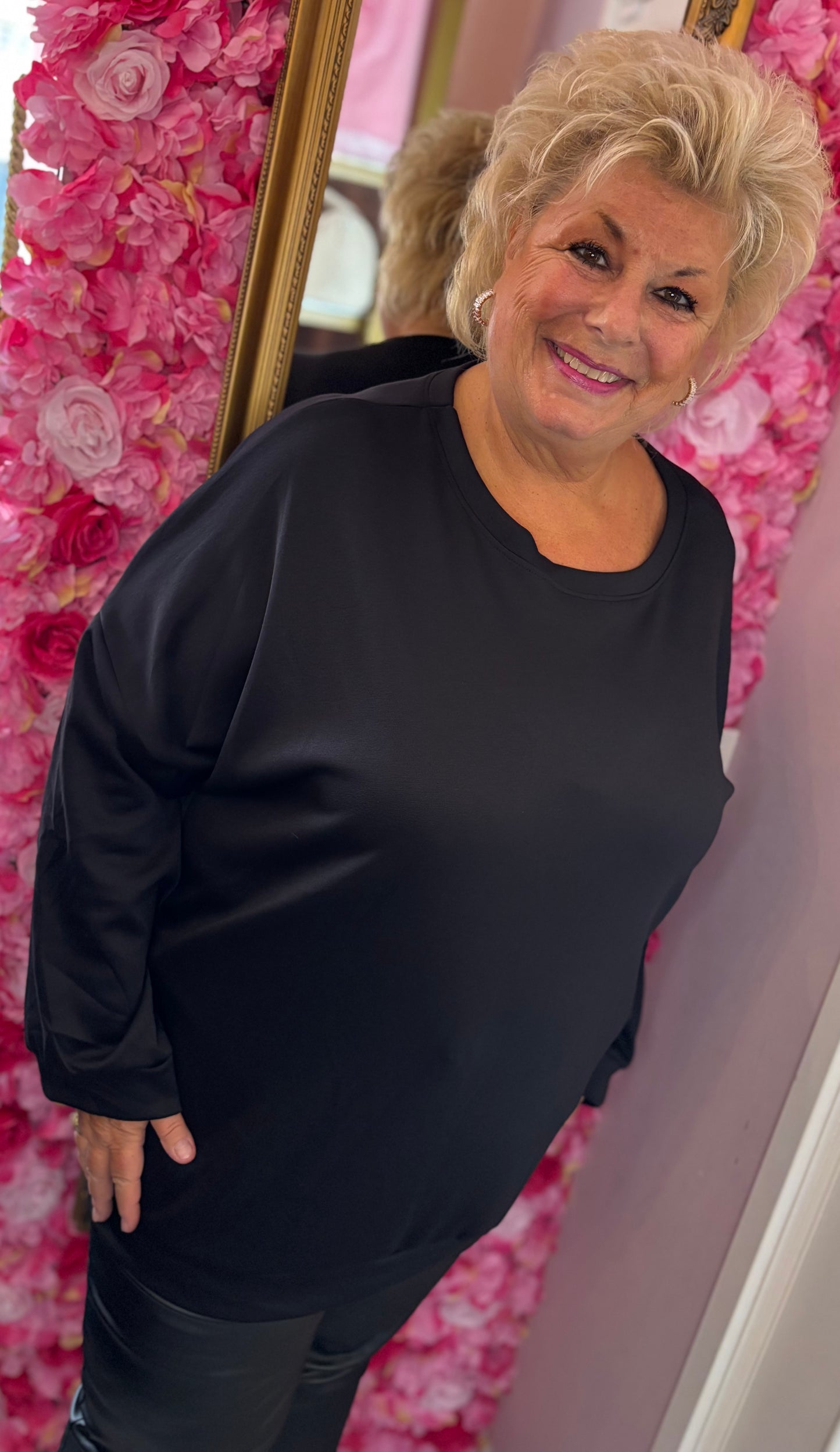 Sweater Basic Zwart Plus Size Maat 50 t/m 56-58