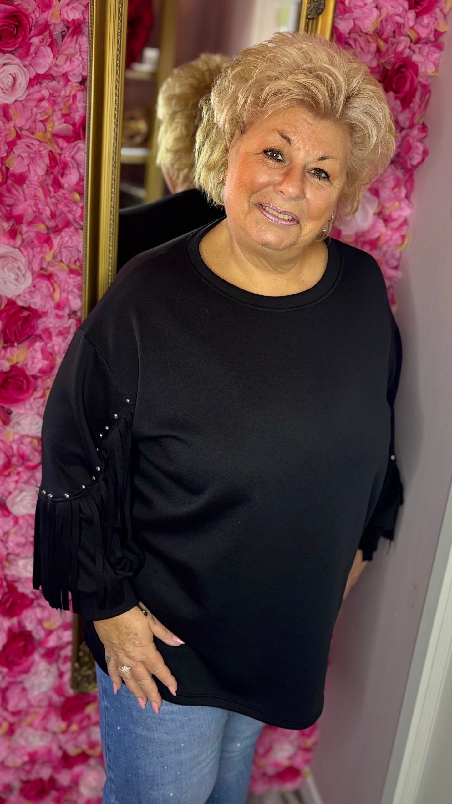 Sweater Cowdy Zwart Plus Size Maat 46 t/m 54